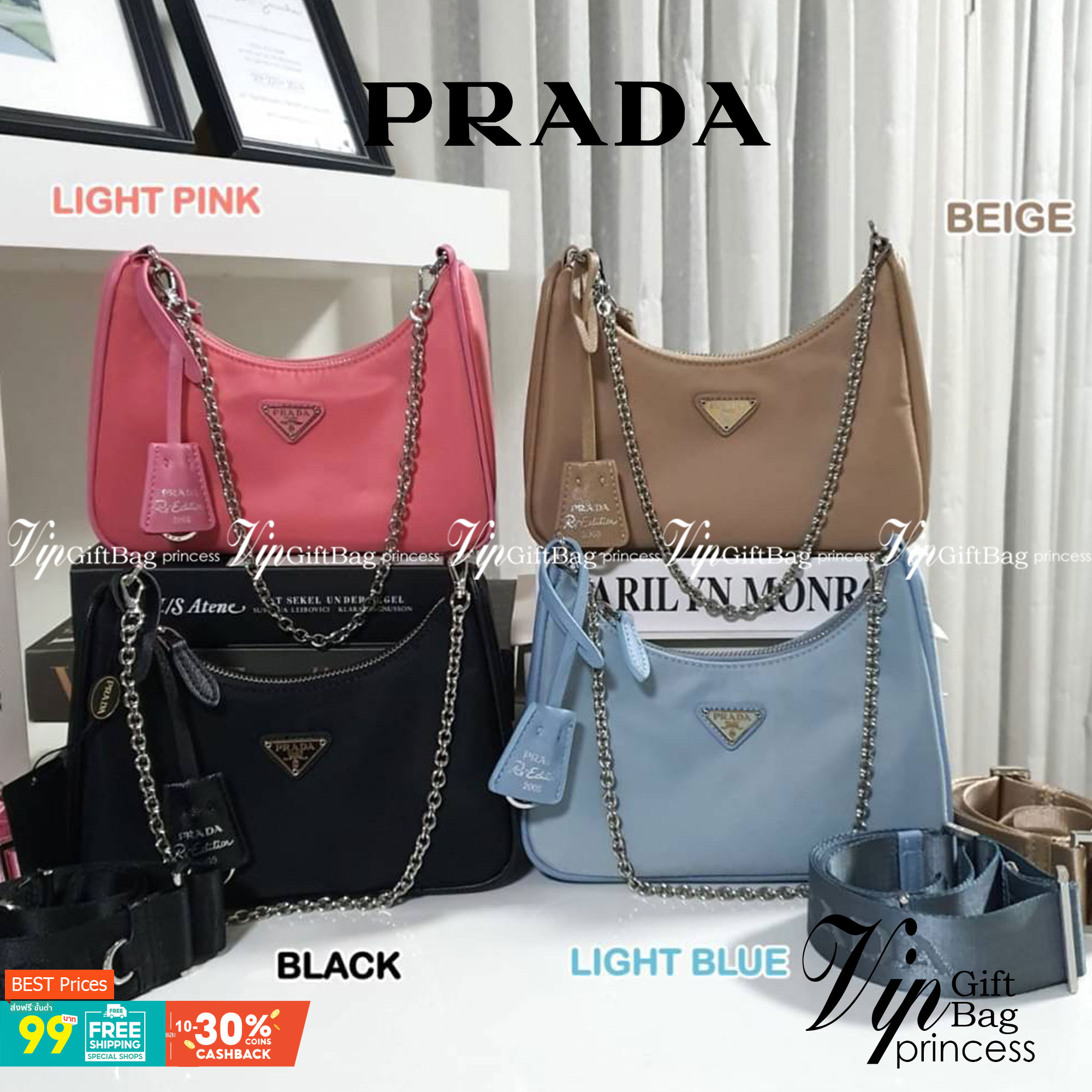 BEST SELLER!! **กำลังมาแรงมากค่ะ กับแบรนด์ PRADA ใบเดียวคุ้มมากค่ะ อุปกรณ์ ครบชุด **ซื้อ1ได้ถึง3ไอเท็ม ทั้งสายยาว และกระเป๋าใส่เหรียญ และป้ายแท็คหนัง อย่างดี **อะไหล่ปั้มแบรนด์แท้ทุกจุด วัสดุทำจากผ้า Nylon อย่างดี กันน้ำได้ อยู่ทรงสวย สามารถใส่กระเป๋าตังค