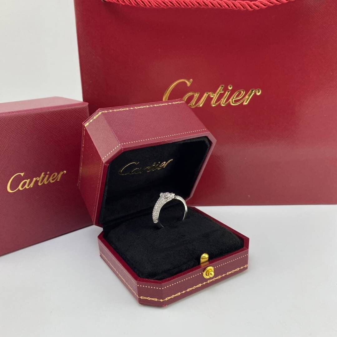 CARTIER Ring Panther De แหวนคาเทียร์ มีเพชร ภาพถ่ายจากงานจริง วัสดุโลหะเคลือบขึ้นเงาตามรูป ใช้งานต่างประเทศได้