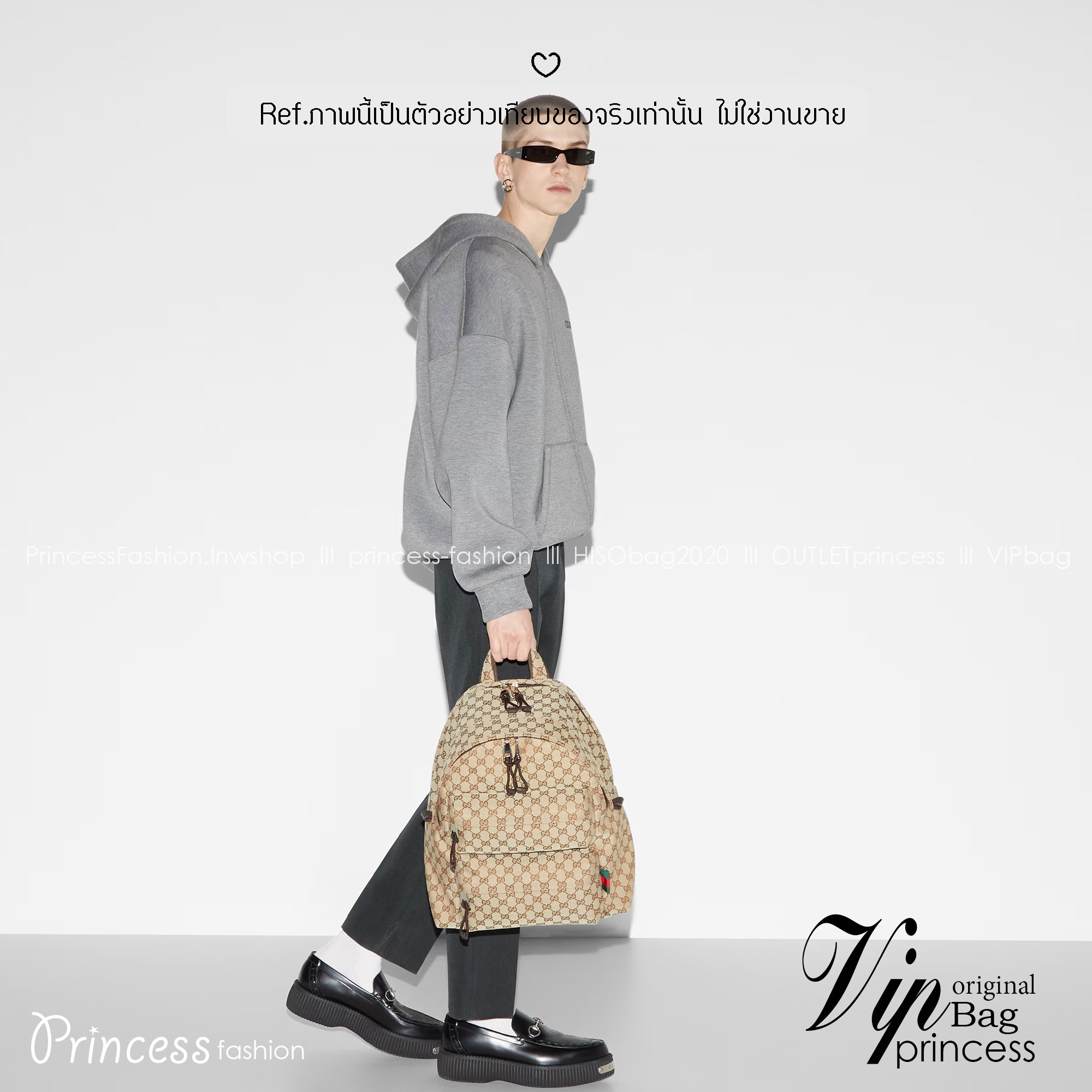 GUCCI Medium backpack with Gucci logo กระเป๋าเป้ขนาดกลาง ทรงใบใหญ่เอาใจสายจุ Best seller Unisex backpack งานผ้าแคนวาสพิมพ์ลาย GG สวยเด่นเป็นเอกลักษณ์ ใช้ได้ทั้งหนุ่มๆและสาวๆ ใบนี้คุ้มค่าราคามากๆ