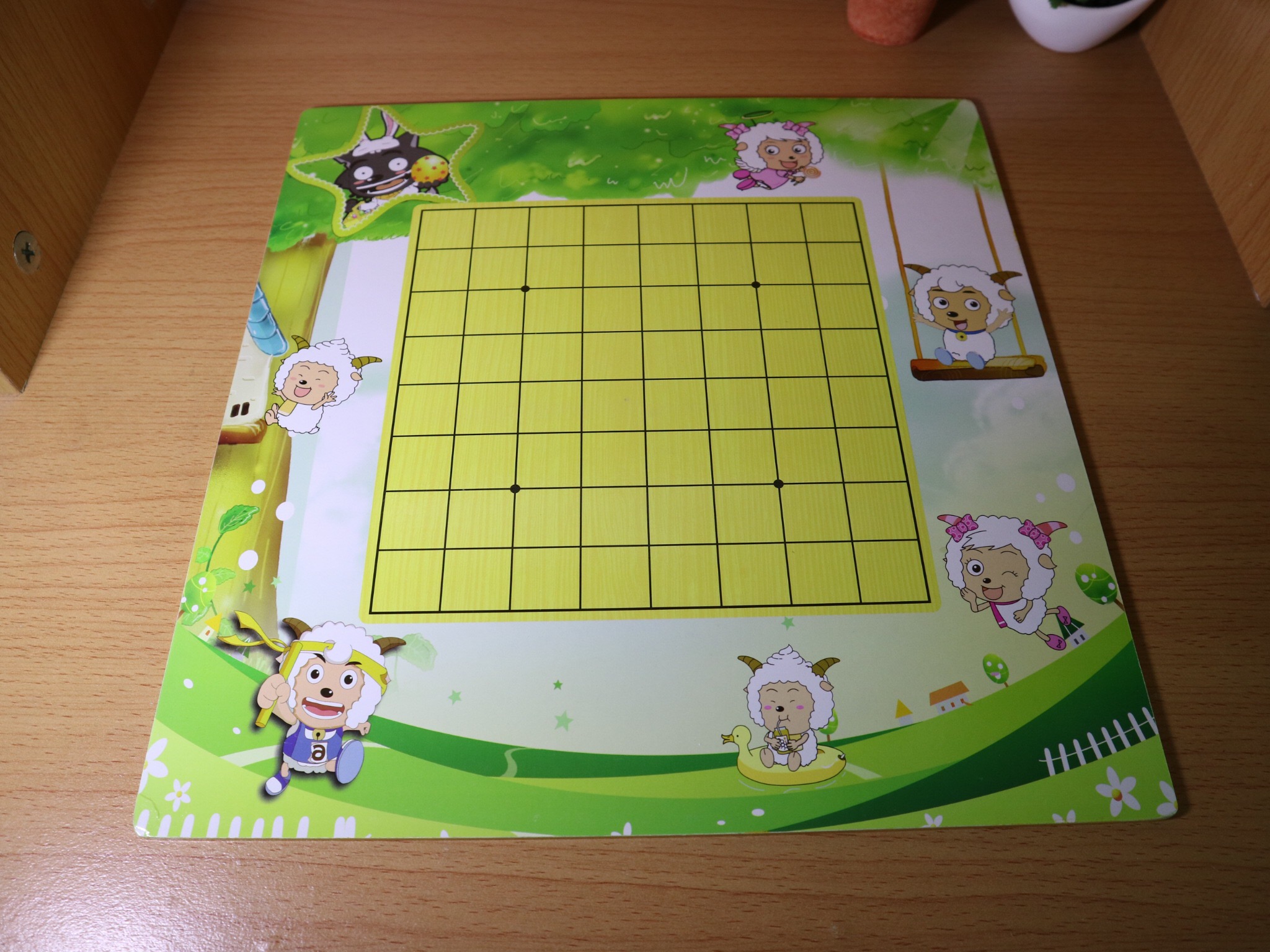 กระดานหมากล้อมไม้ไผ่ 9x9ลายการ์ตูน และ13x13เส้น