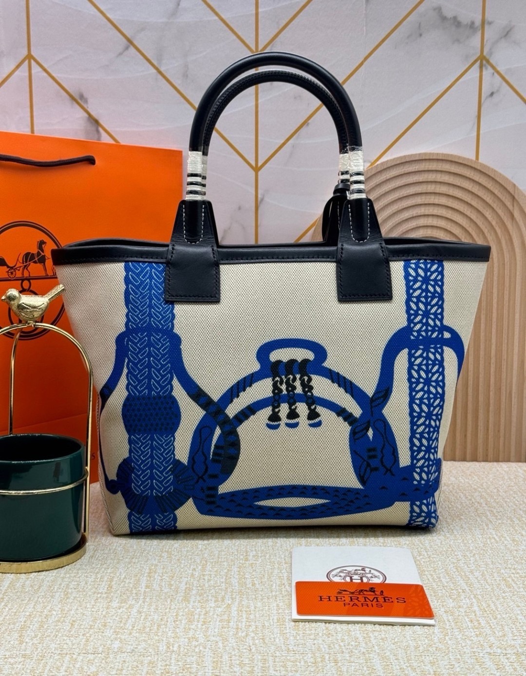 HERMES Steeple Tote Bag / H Steeple canvas tote bag 30cm กระเป๋าทรงโท้ทแคนวาสอย่างดี พิมพ์ลายคมชัด ลายใหม่สวยหรู เกรดออริ สลับแท้