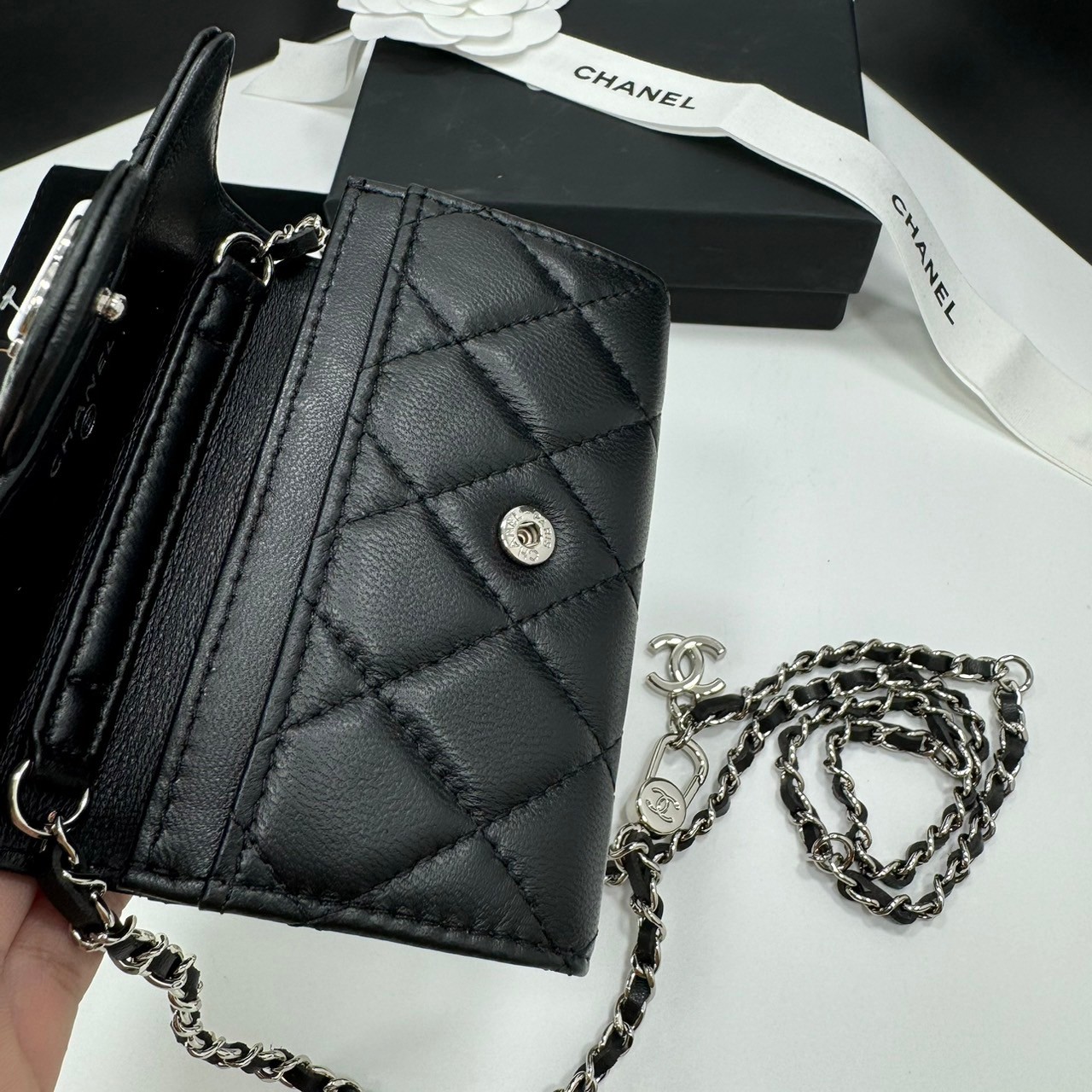 CHANEL mini wallet on chain crossbody กระเป๋าสตางค์พร้อมสายสะพายไซส์มินิ เกรดออริ 1:1 ใช้งานต่างประเทศได้ ภาพถ่ายจากงานขายจริง
