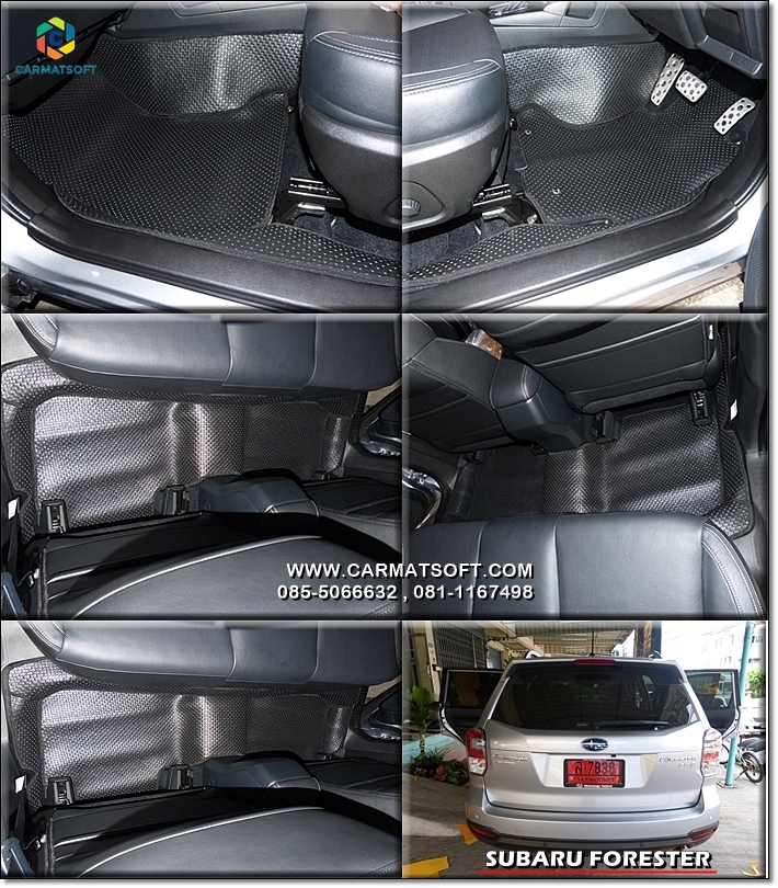 ยางปูพื้นรถยนต์ SUBARU FORESTER พรมกระดุมเม็ดเล็ก สีดำ เข้ารูป