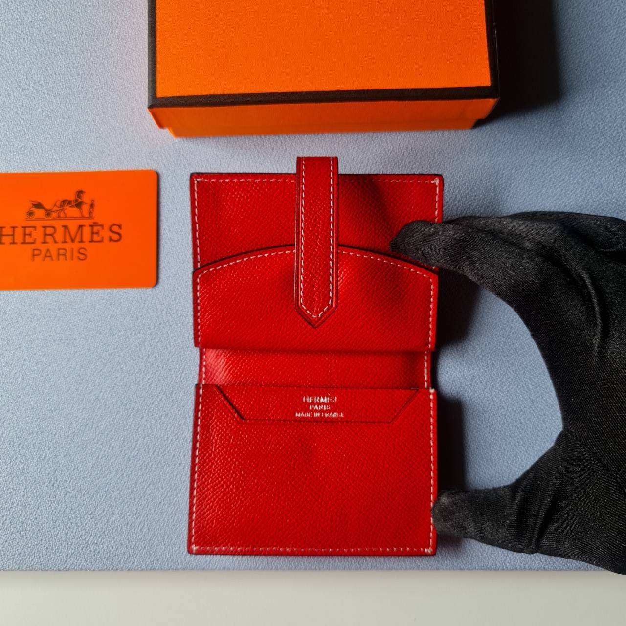 VIP หนังแท้ 】HERMES MINI BEARN WALLET UNISEX