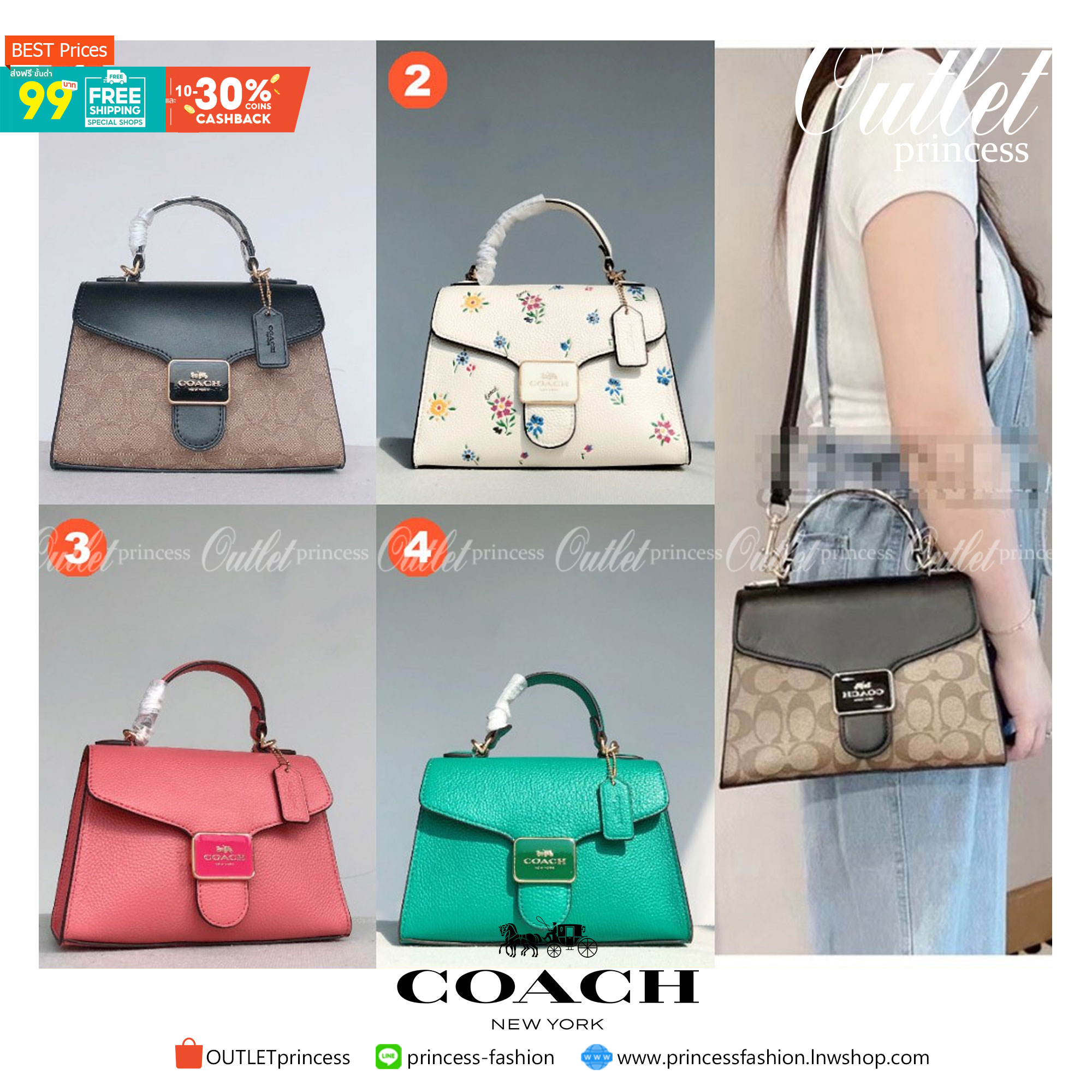 สวยหรู ดูไฮ มากๆคะ💐 COACH PEPPER TOP HANDLE SHOULDER BAG ((C4092//C1325//C1323)) พร้อมส่งที่ไทย รุ่นแนะนำค่ะ! กระเป๋าหิ้วหรือสะพายไหล่ได้ หนังแท้สวยงาม ทรงหรูมากค่ะ เปิดปิดแบบกระดุมแม่เหล็กมีอะไหล่โลโก้แบรนด์เด่นด้านหน้า ภายในสามารถใส่กระเป๋าเงินใ