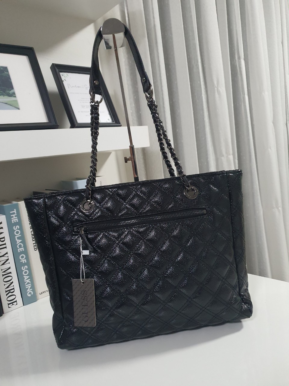 ของแท้ 💯% GUESS WOMEN'S CESSILY TOTE FLAP BAG ของแท้ กระเป๋าสะพายทรง SHOPPING BAG