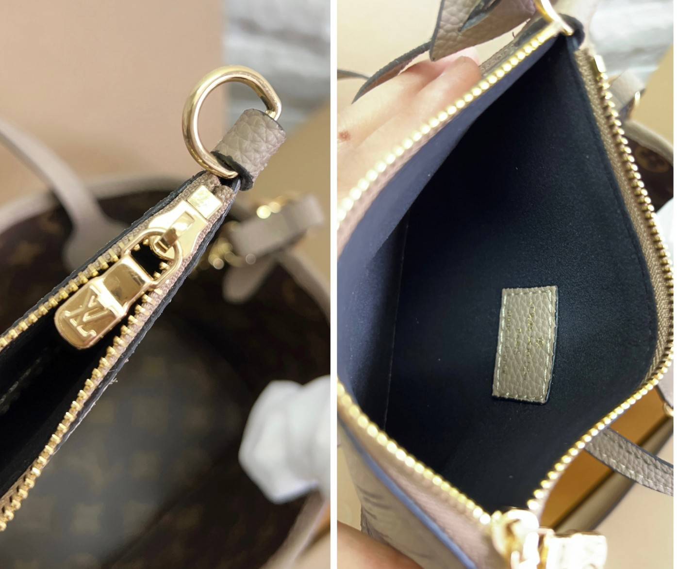 LV Neverfull Bandoulière Inside Out BB กระเป๋าทรงโท้ทไซส์เล็กใช้งานได้สองด้าน มีตะขอเกี่ยวสามารถปรับรูปทรงกระเป๋าได้หนังแท้นิ่มสวย ลายโมโนแกรมและหนังลายเกรน มาพร้อมใบลูกเข้าเซ็ทใส่สายสะพายยาวได้