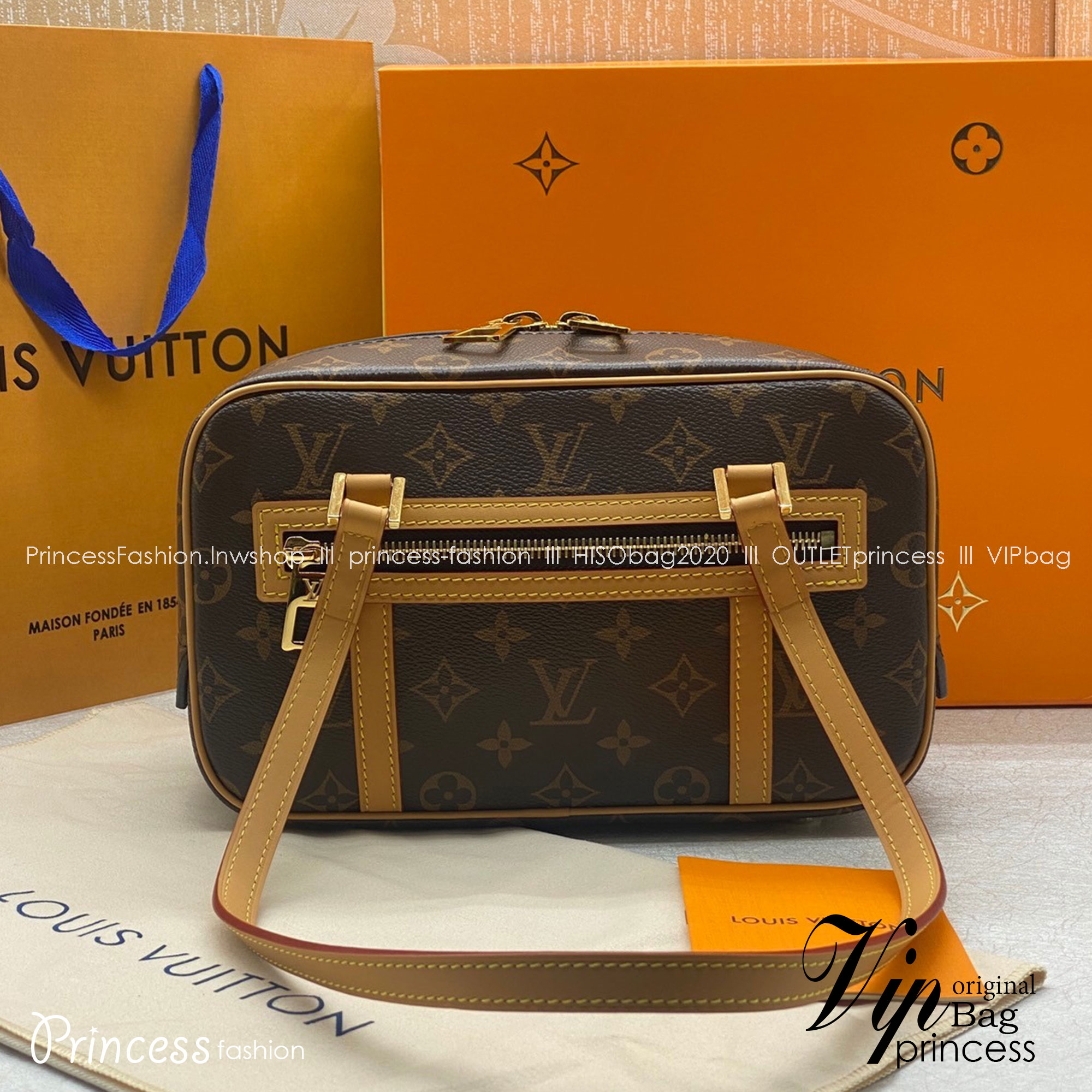 LV Cite Monogram Canvas Brown in Coated เกรดท็อปออรินอล หนังแท้ สวยงามตามรูป เกรดเทียบแท้ ใช้สลับแท้ได้ ใช้งานต่างประเทศได้
