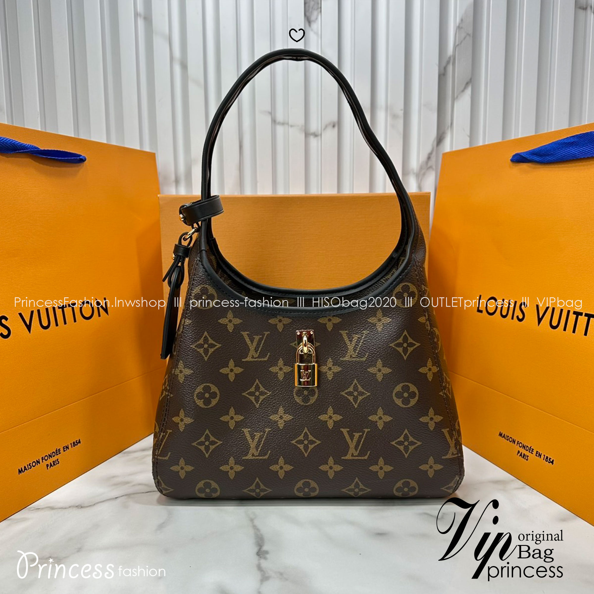 ORI หนังแท้ | LV The Drop PM Bag กระเป๋าสะพายทรงโฮโบ หูจับในตัว โมโนแคนวาสดีไซน์ใหม่ ที่กำลังได้รับความนิยม รูปทรงใช้งานง่าย คล่องตัว สะพายไหล่ได้หรูหราตามแบบฉบับแบรนด์