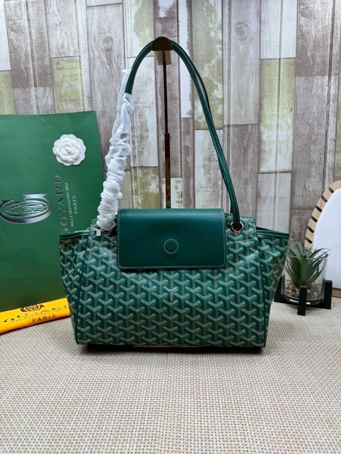 ORI หนังแท้ | GOYARD Rouette Souple Bag 30cm กระเป๋าสะพายแบรนด์หรูสัญชาติฝรั่งเศส สะท้อนถึงความเบา ความยืดหยุ่น คือการแสดงออกถึงแก่นแท้ของโมดูลาร์ของ Maison
