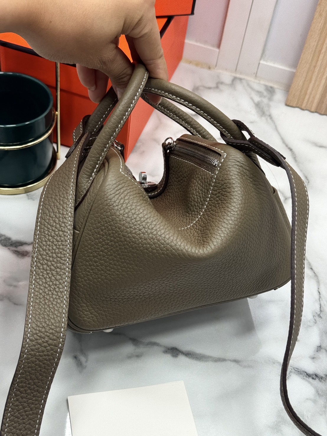 ORI หนังแท้ | HERMES lindy 19cm กระเป๋าสะพาย นิยามความหรูหราระดับมาสเตอร์พีช 🤍 สินค้าเกรดออริจินอล หนังแท้