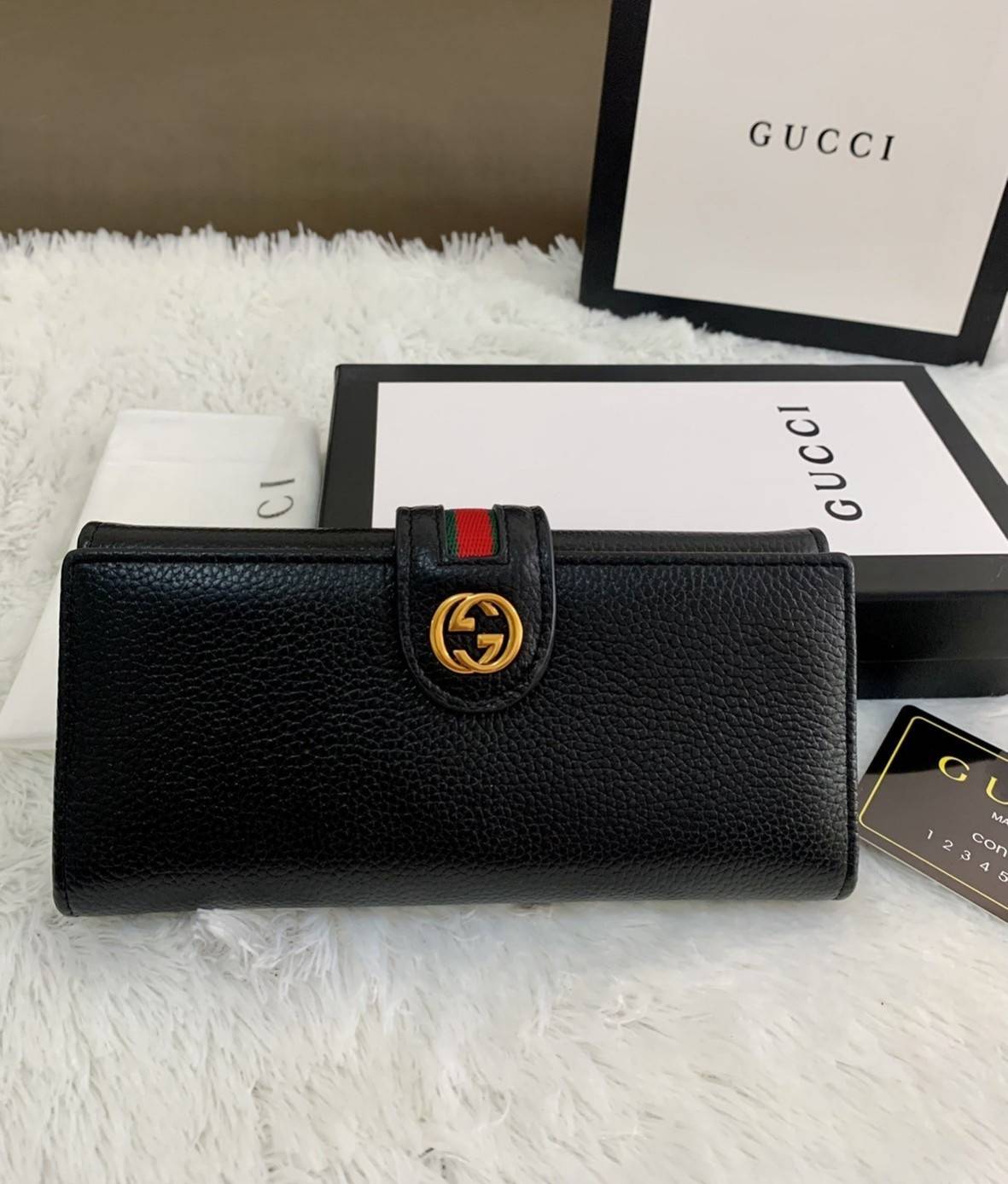 GUCCI Long Wallet / GUCCI MEN Long Wallet กระเป๋าสตางค์ใบยาว รุ่น unisex ใช้ได้ใช้ดีทั้งชายหญิง ดีไซน์ใหม่ สวยหรู วัสดุหนังแกะสังเคราะห์ อะไหล่ทอง