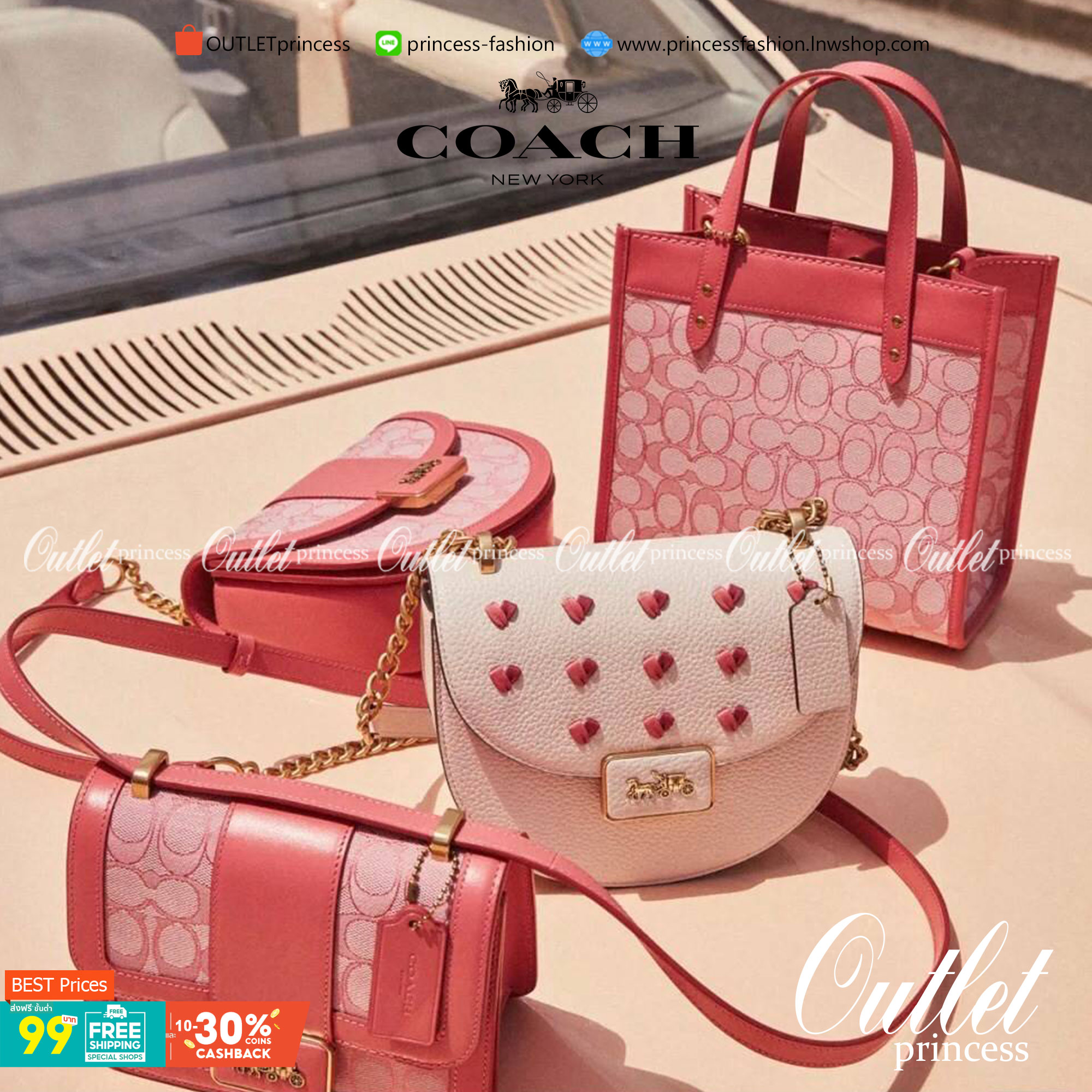 COACH ALIE SADDLE BAG JACQUARD IN SIGNATURE ((C4694//C3464)) พร้อมส่งที่ไทย รุ่นใหม่ล่าสุดค่ะ! กระเป๋าสะพายข้าง//ครอสบอดี้ร์//หรือทบสายคู่สะพายไหล่ได้ค่ะ วัสดุJacquard+หนังแท้ ได้สวยงามลงตัวมากๆ เปิดปิดกระเป๋าแบบกดล็อค มีอะไหล่โลโก้แบรนด์โดดเด่นปนคลาสสิค