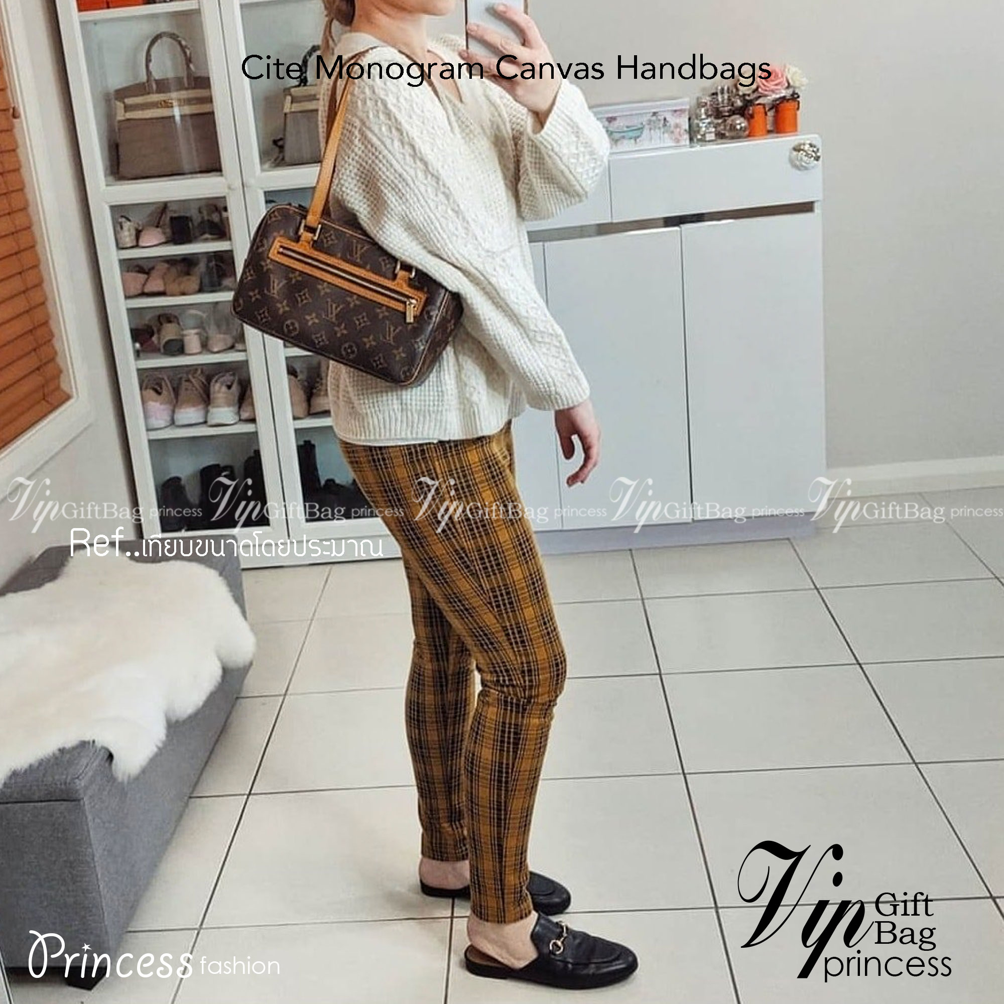 LV Cite Monogram Canvas Handbags เกรดออริจินอล ภาพถ่ายจากงานขายจริง ใช้งานต่างประเทศได้