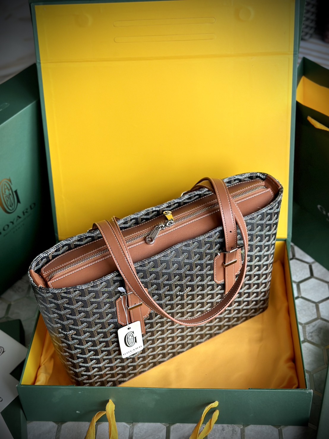GOYARD Goyardine Sac Marie Galante MM / GOYARD Tote Bag กระเป๋าทรงโท้ทจุของได้เยอะ งานสวยเนี๊ยบ เกรดออริ สลับแท้ 1:1 ใช้ต่างประเทศได้