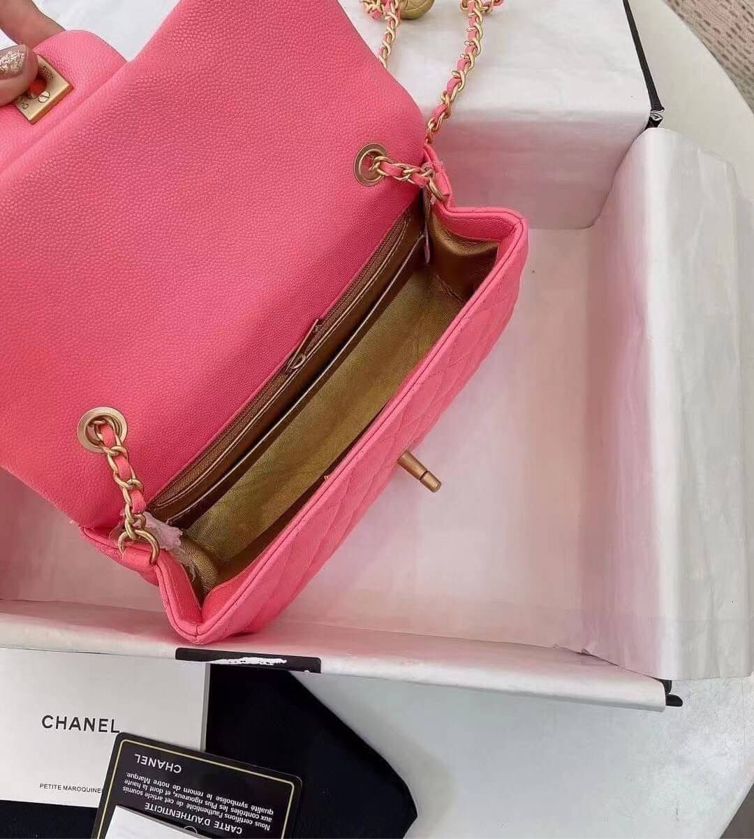 CHANEL MINI FLAP BAG CAVIAR Leather GOLD tone hardware พร้อมส่ง 5 สี