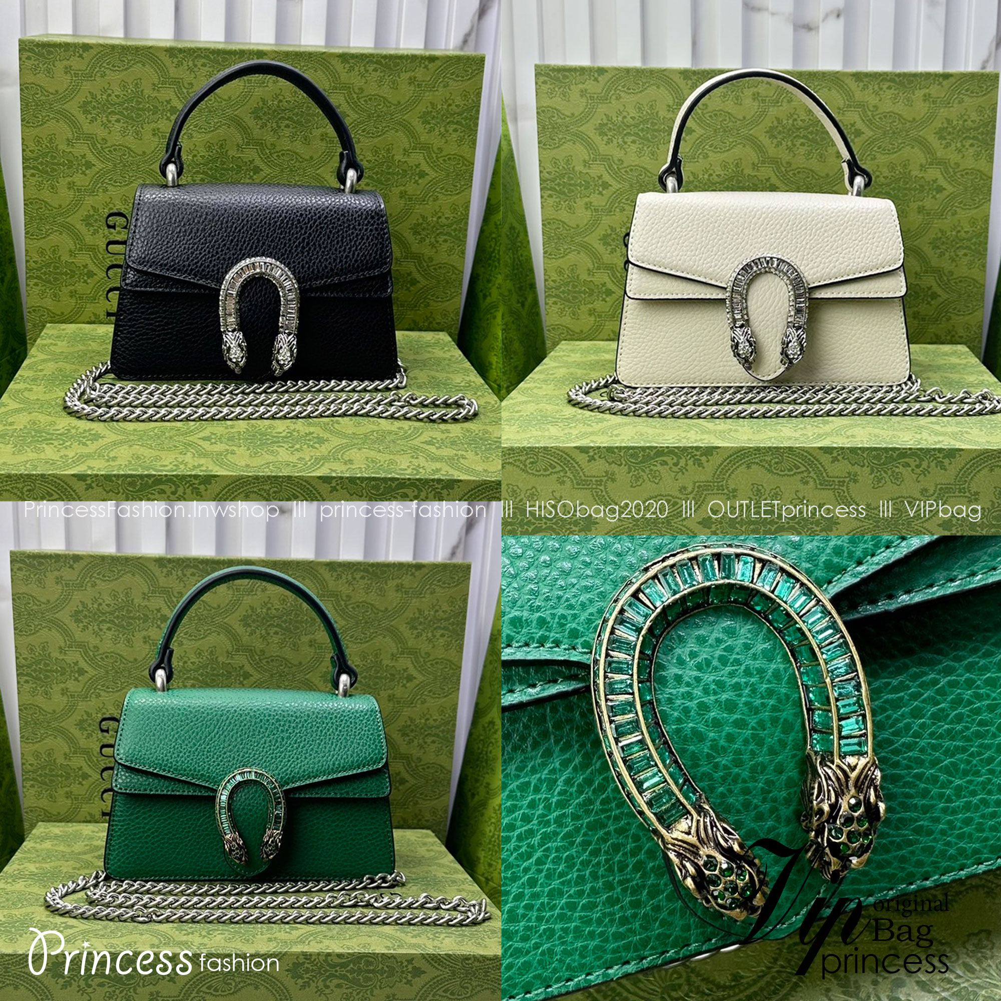 GUCCI DIONYSUS MINI TOP HANDLE BAG กระเป๋าสะพายไดโอนิซูสหรูหราเป็นเอกลักษณ์ โดดเด่นด้วยหัวเสือ เกรดออริ สลับแท้ 1:1 ใช้งานต่างประเทศได้