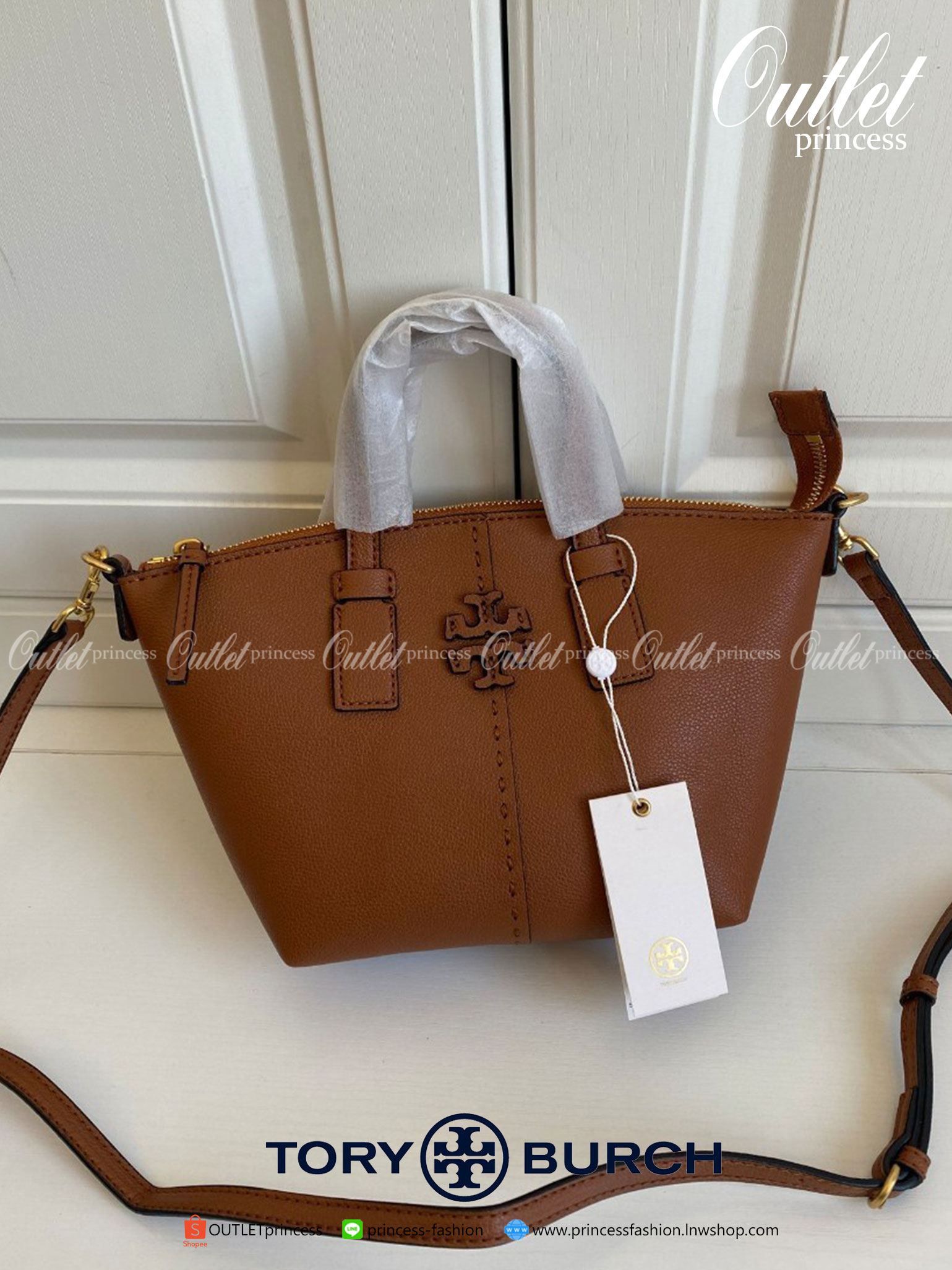 Tory Burch Mcgraw Colorblock Mini Top Zip Satchel กระเป๋าสะพายทรงสวย ใบขนาดเล็กกำลังดี *วัสดุหนังแท้ทั้งใบ หนังสวยมาก