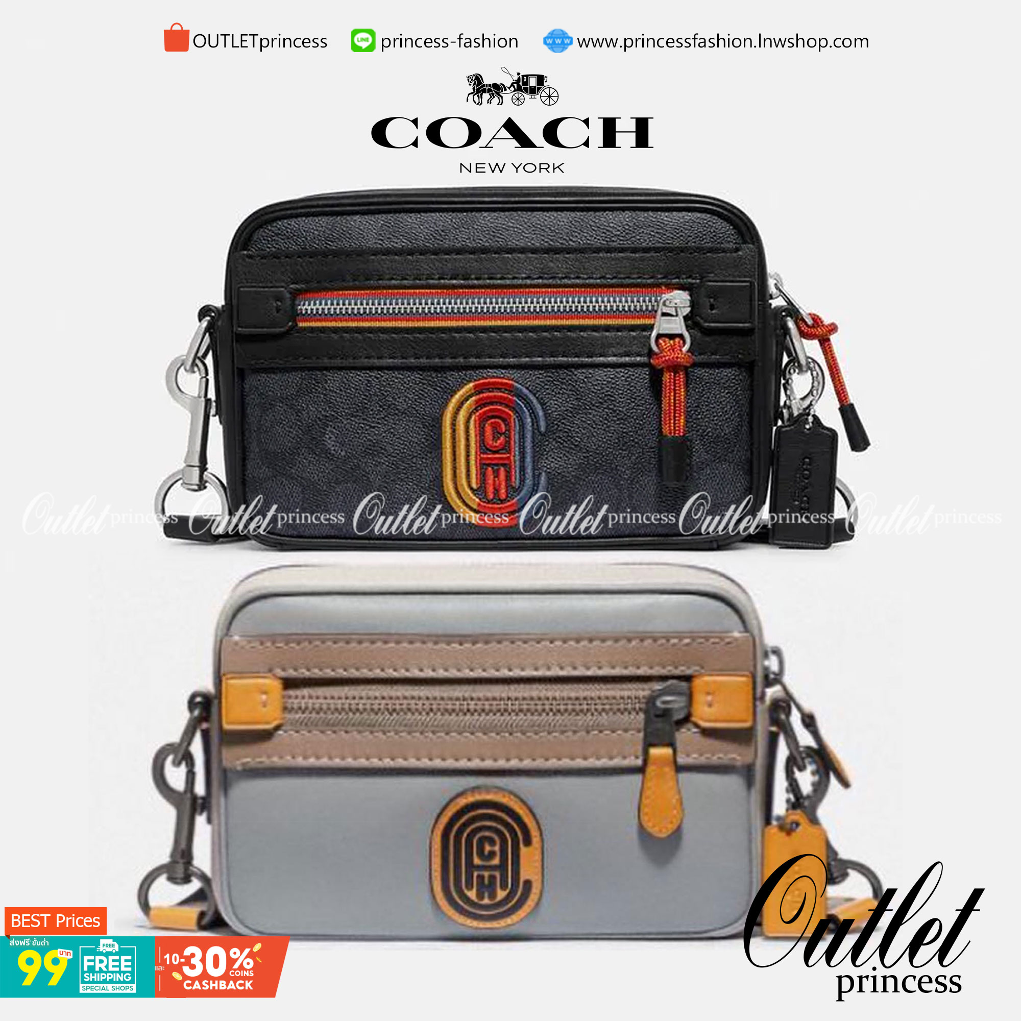 COACH ACADEMY CROSSBODY IN SIGNATURE WITH VARSITY ZIPPER ((768, 960)) พร้อมส่งที่ไทยอีกครั้ง! ได้ไปหลงรักแน่นอนค่ะ😘 กระเป๋าสะพายครอสบอดี้ร์ของคุณผู้ชาย((สาวหล่อใช้ก็สวยทีเดียว)) หนังแท้อย่างดี หนังนิ่มมือดีค่ะ
