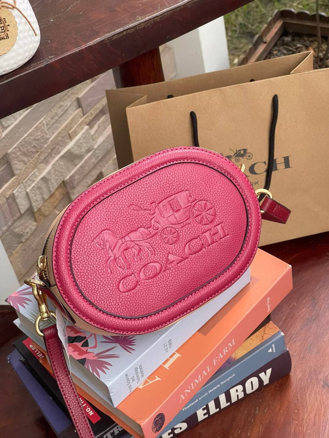 COACH CAMERA BAG IN COLORBLOCK WITH HORSE AND CARRIAGE (COACH C4164) กระเป๋าที่ดีไซน์ออกมาในทรงสะพายไหล่และทรง Camera คาดว่าเป็นรุ่นที่สาว ๆ เห็นแล้วจะต้องสะดุดตาเป็นพิเศษกับดีไซน์อันโดดเด่นที่ดูมีสไตล์ ไม่ว่าจะเป็นในวันสบาย ๆ หรือวันพิเศษก็สามารถนำไปมิกซ