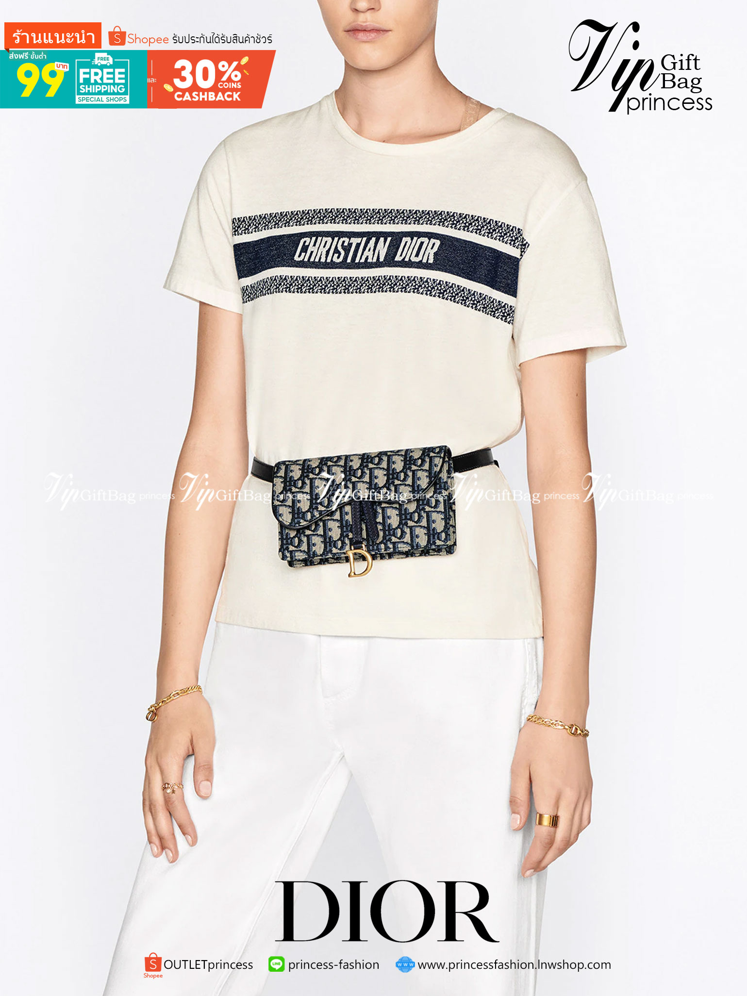 หนังแท้ DIOR SADDLE BELT POUCH Blue Dior Oblique Jacquard กระเป๋าคาดคาอก/คาดเอว เป็นทางเลือกที่ทันสมัยสำหรับกระเป๋าแบบคลาสสิก ตัดเย็บจากผ้าแจ็คการ์ด Dior Oblique โทนสี Navy Blue เข็มขัดถอดออกได้จะช่วยเสริมลุคให้ทุกชุด กระเป๋าคาดเอวจะสะพายไหล่ สะพายข้าง หร