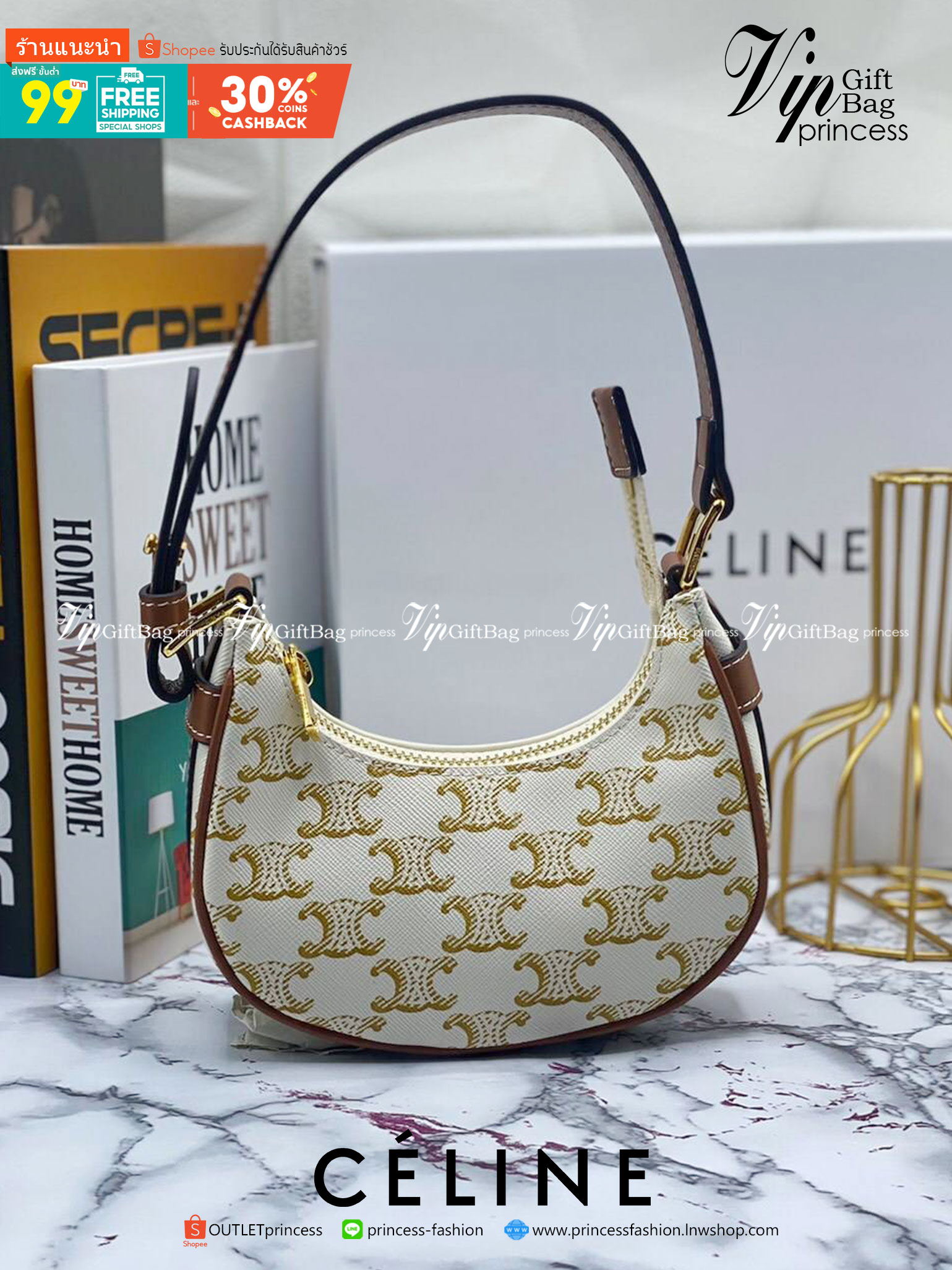 VIP 】หนังแท้ CELINE MINI AVA IN TRIOMPHE CANVAS AND CALFSKIN TAN กระเป๋าถือ/คล้องไหล่ ขนาดมินิน่ารัก สาวๆสายคิ้วตี้ไม่ควรพลาดเลยค่าา น่ารักมากกๆๆ แต่ยังคงเรียบหรูและคลาสสิก ทั้งลายที่แสนโดดเด่น และสายแบบเข็มขัดก็เข้ากันได้ดีสุด ๆ ไม่มีโลโก้ใด ๆ ประทับอยู่