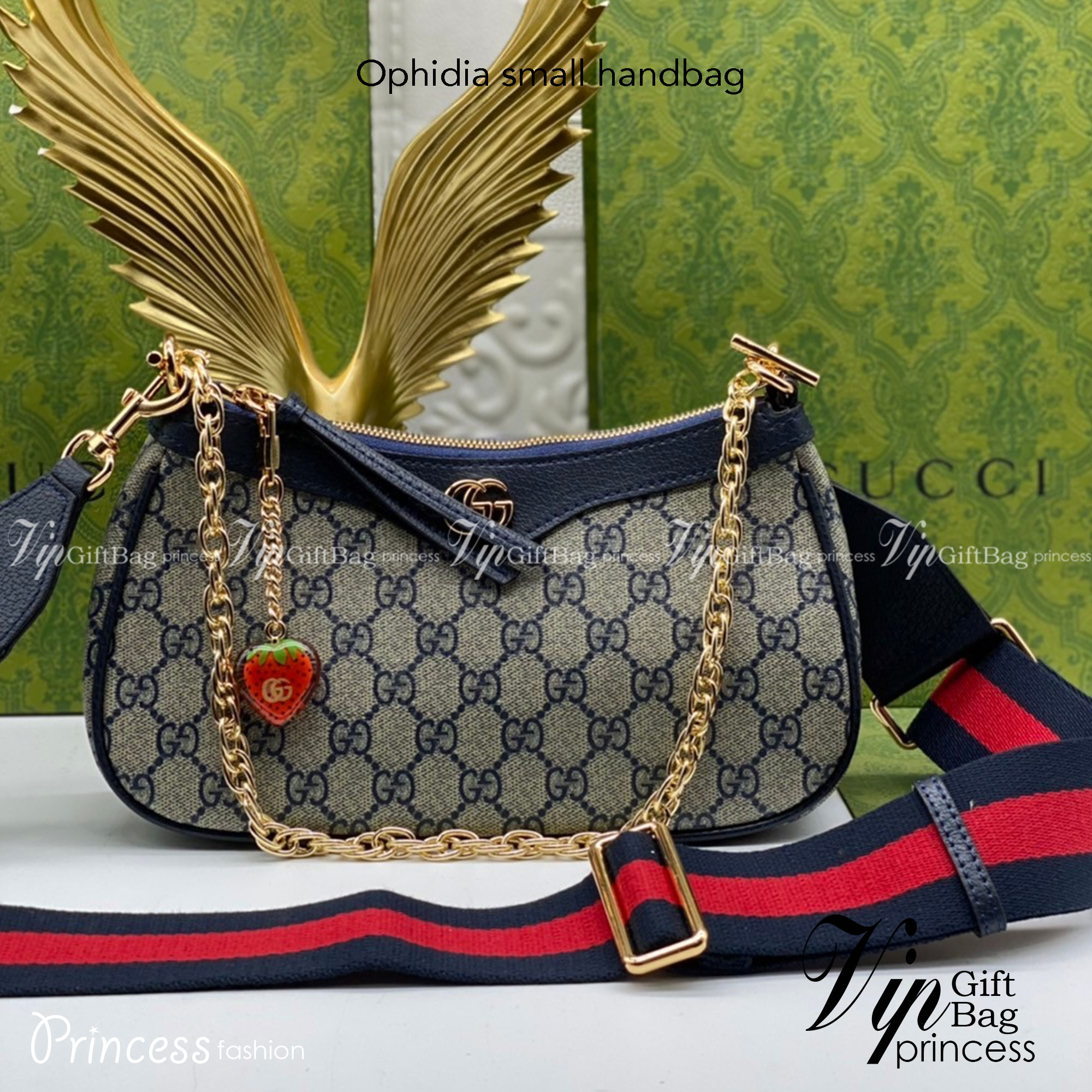 GUCCI Ophidia small handbag strawberry เกรดออริจินอล งานสวยตรงปก ภาพถ่ายจากงานขายจริง ใช้งานต่างประเทศได้