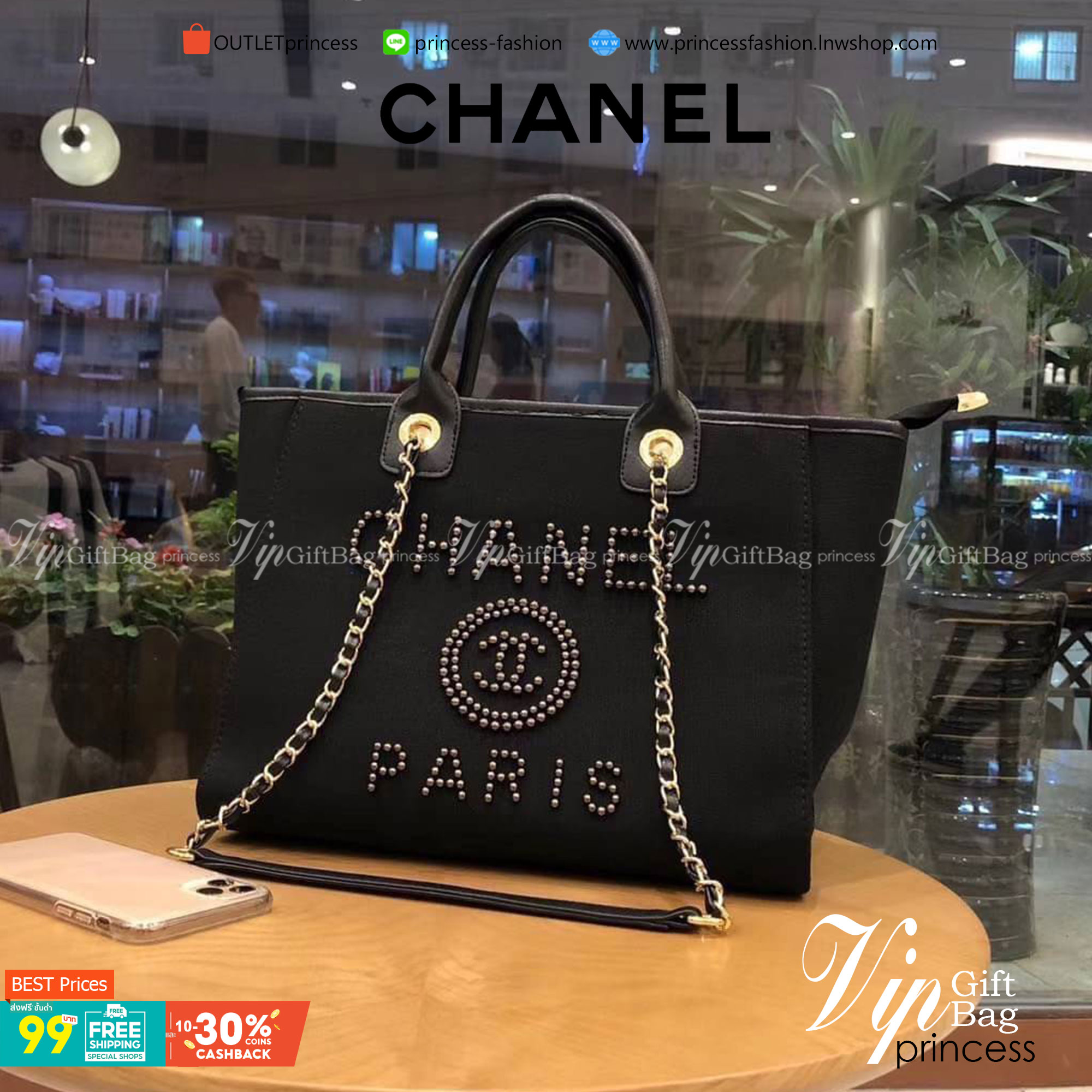 Chanel Shopping Bag VIP Gift denim canvas and leather กระเป๋าผ้าแคสวาส งานปักมุกหรูหรามาก เกินเรื่องมาก ดูแพงสุด!! งานแพงงานสวยจ้า ใบใหญ่จุใจใส่ของได้เยอะ ตามคำเรียกร้อง ถือชิคๆๆ เหมาะกับSummerสุดๆ มีใบเดียวจบ สวยหรูคุณนายสุดๆเลิศมากค่า