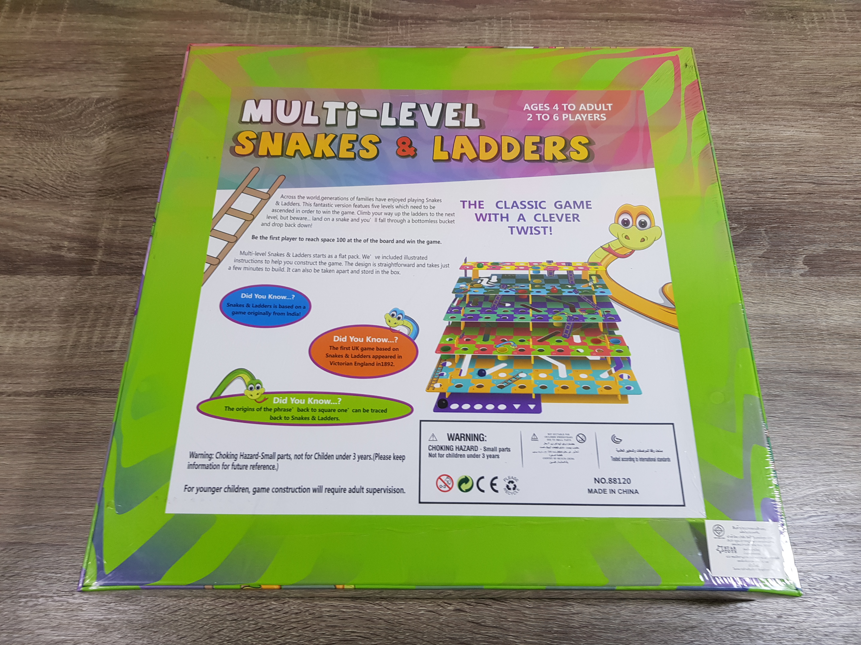 กระดานบอร์ดเกมบันไดงู3มิติขนาดใหญ่ เกมงูกตกบันได