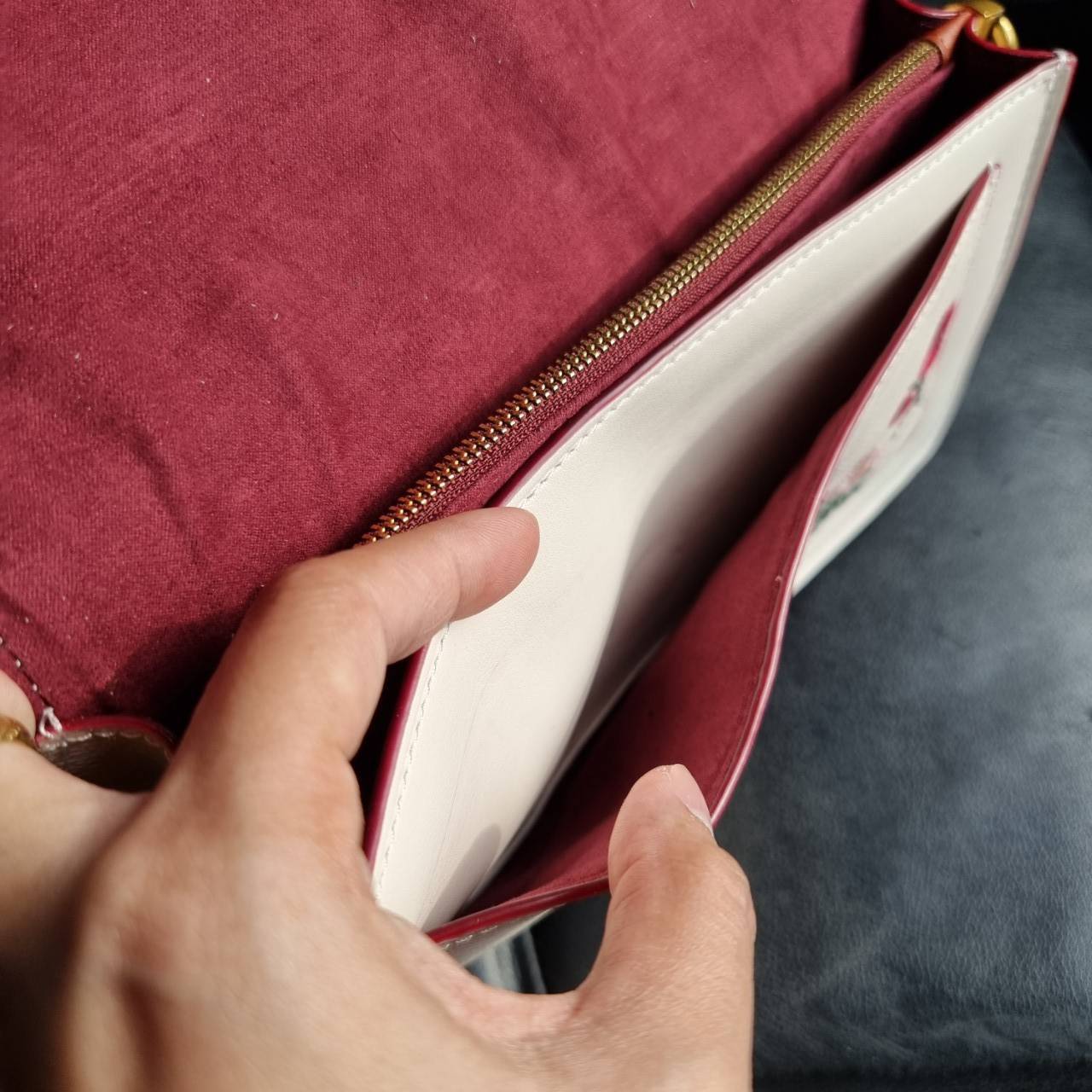 ของแท้ 💯% COACH 627 TABBY SHOULDER BAG 26 IN SIGNATURE CANVAS WITH FLORAL EMBROIDERY