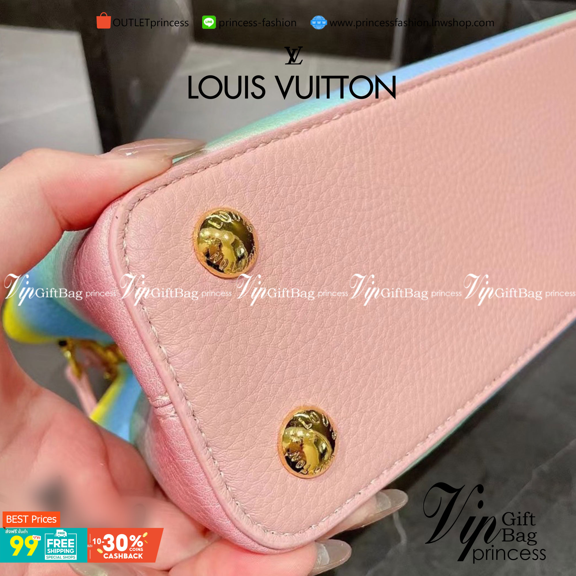 VIP 】หนังแท้ LV Louis Vuitton rainbow shoulder bag กระเป๋าสะพายมาใหม่สีเรนโบทรงtote อะไหล่สีทองสวยหรู มาพร้อมสายสะพายยาว คอลเลคชั่นใหม่ล่าสุด พร้อมเสิร์ฟความสวยถึงบ้านเช่นเคย!! ดีไซน์ย้อนยุค ที่แอบแฝงความเรียบหรูดูแพงอยู่ในตัว โทนสีคอนทราส ทำให้ไอเท็มนี้ด