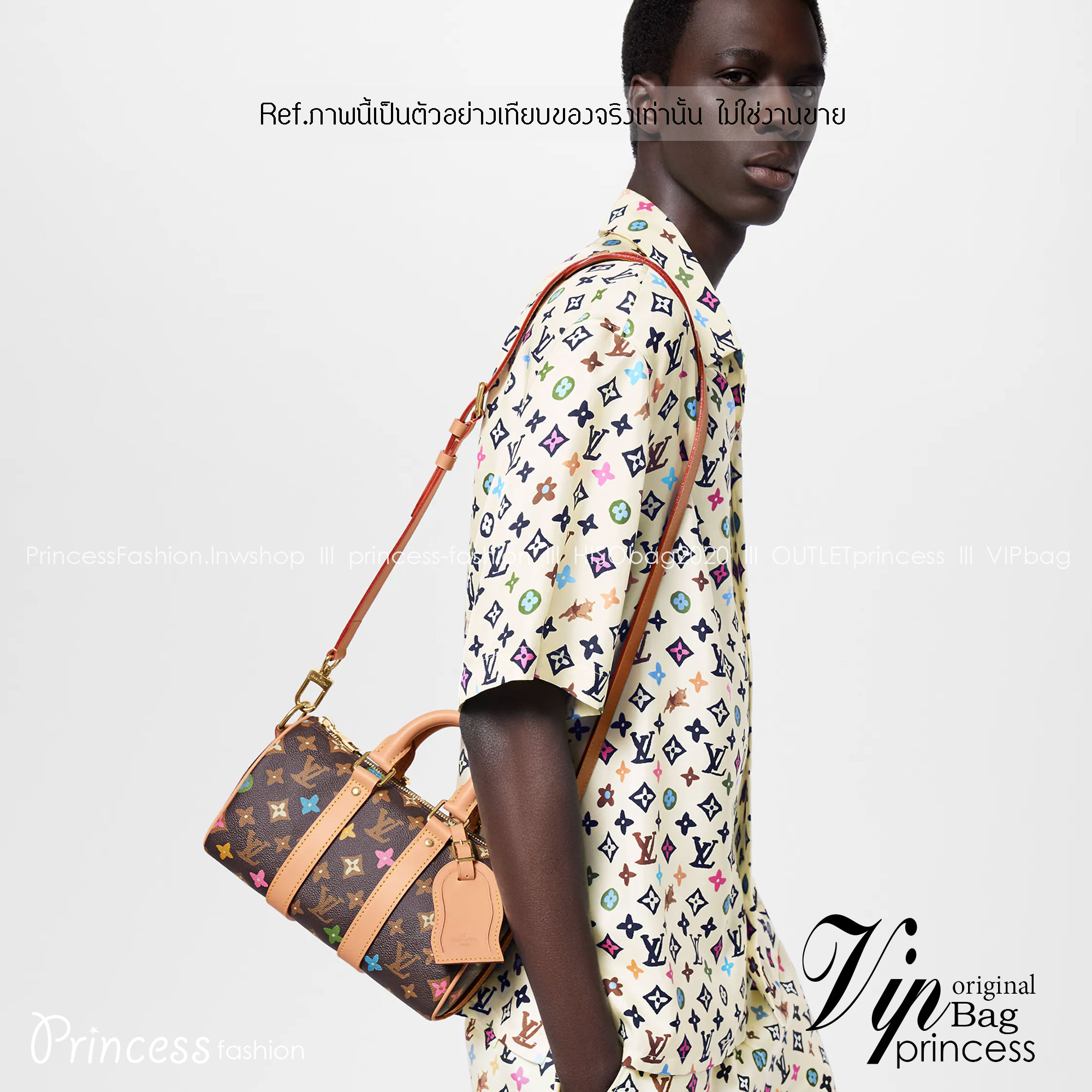 LV Keepall Bandouliere 25 Monogram Other Craggy กระเป๋าสะพายใบเล็กหลากสีสัน เกรดออริ 1:1 ใช้งานต่างประเทศได้