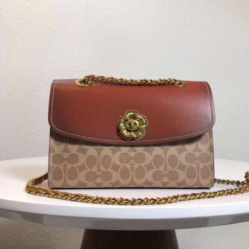 Coach Parker In Signature Canvas With Tea Rose