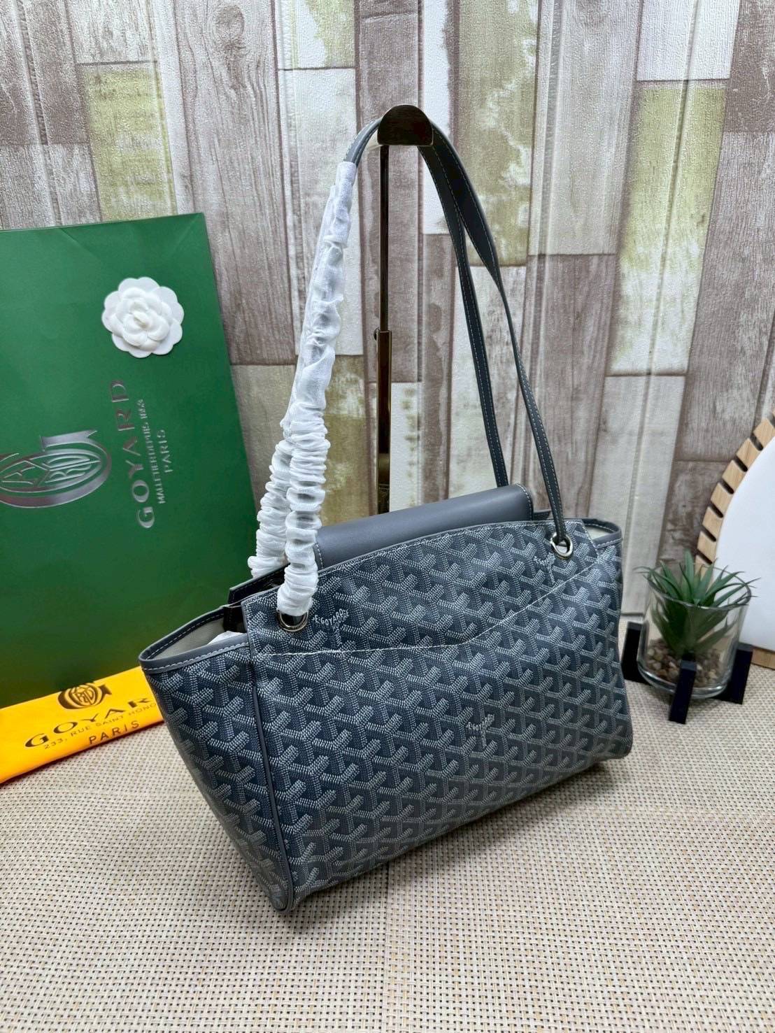 ORI หนังแท้ | GOYARD Rouette Souple Bag 30cm กระเป๋าสะพายแบรนด์หรูสัญชาติฝรั่งเศส สะท้อนถึงความเบา ความยืดหยุ่น คือการแสดงออกถึงแก่นแท้ของโมดูลาร์ของ Maison
