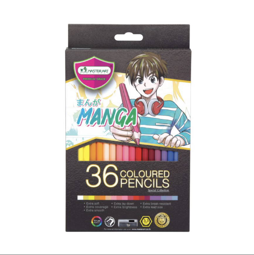สีไม้ยาว 36สี มาสเตอร์อาร์ต MANGA