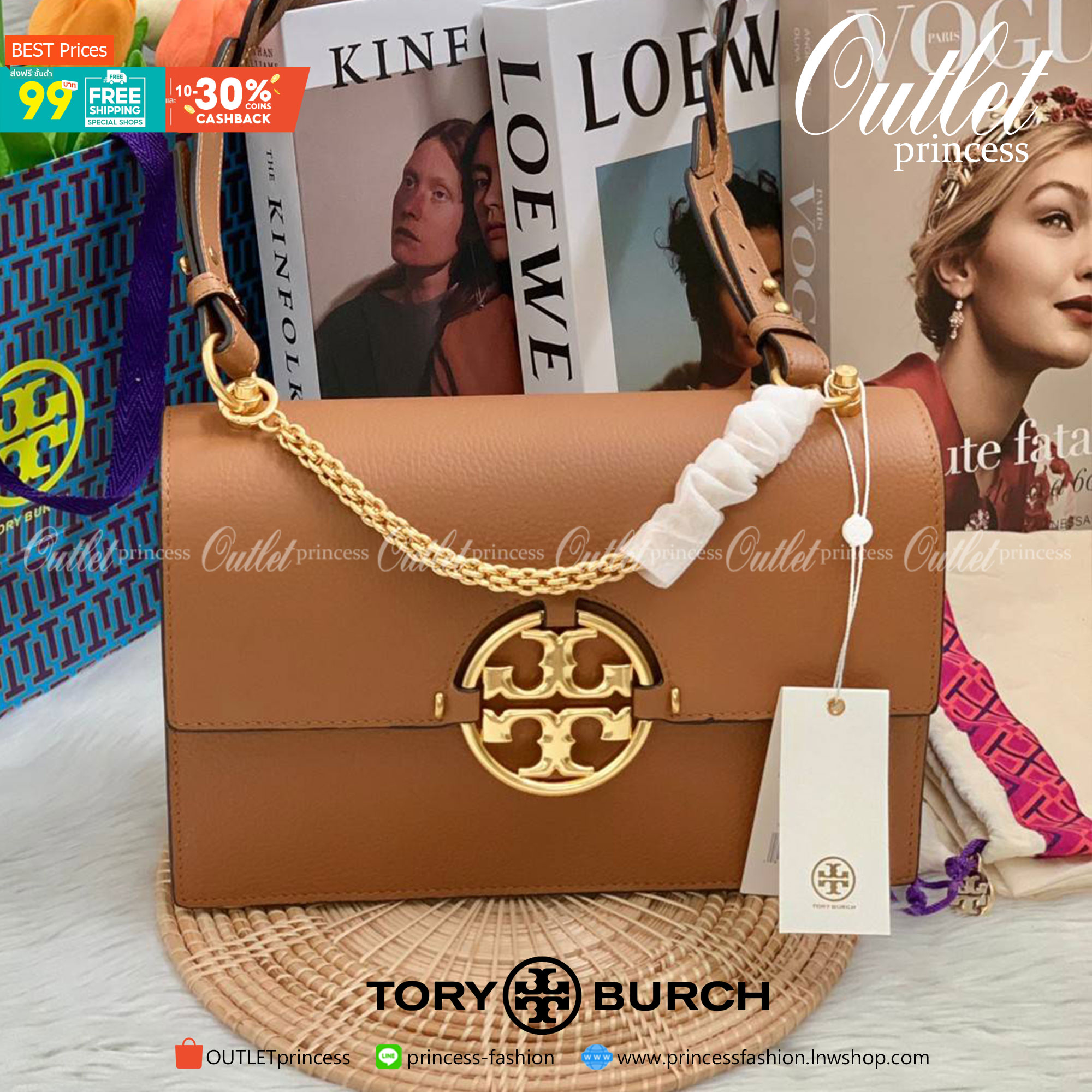 สวยจริงไม่จกตาจ้าา😘 TORY BURCH MILLER SHOULDER BAG BRAIDED STRAP LARGE ((81668)) พร้อมส่งที่ไทย! กระเป๋าหิ้วและสะพายไหล่ได้ในตัว หนังแท้ลายหนังสวยมากๆค่ะ ด้านหน้ามีอะไหล่โลโกแบรนด์ หรู สะพุดตาทีเดียว เปิดปิดกระเป๋าแบบฝาปิด ภายในมีช่องหลักใส่ของ2ช่