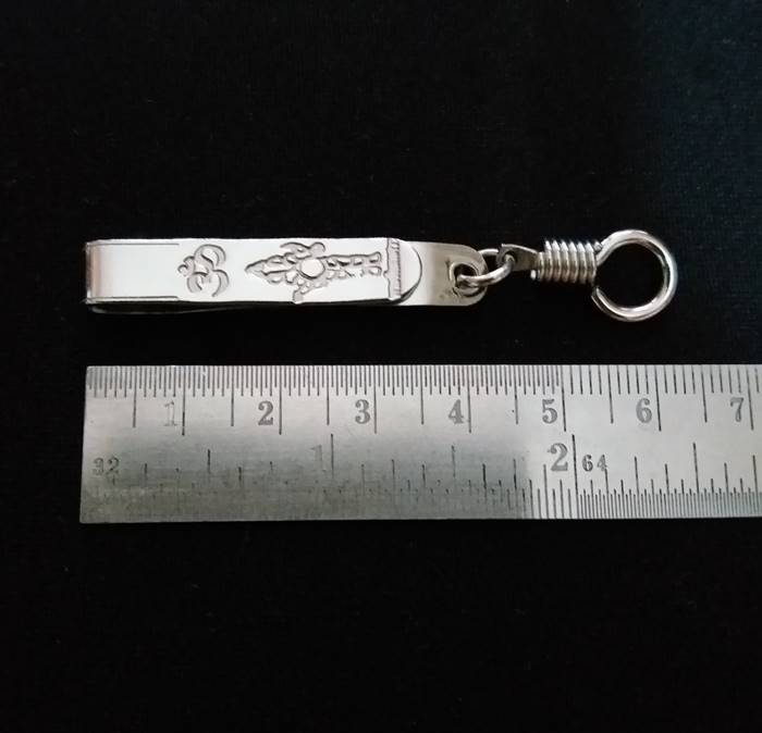 สินค้าหมดค่ะ แหนบห้อยพระสแตนเลส ลายพระพิฆเนศค่ะ