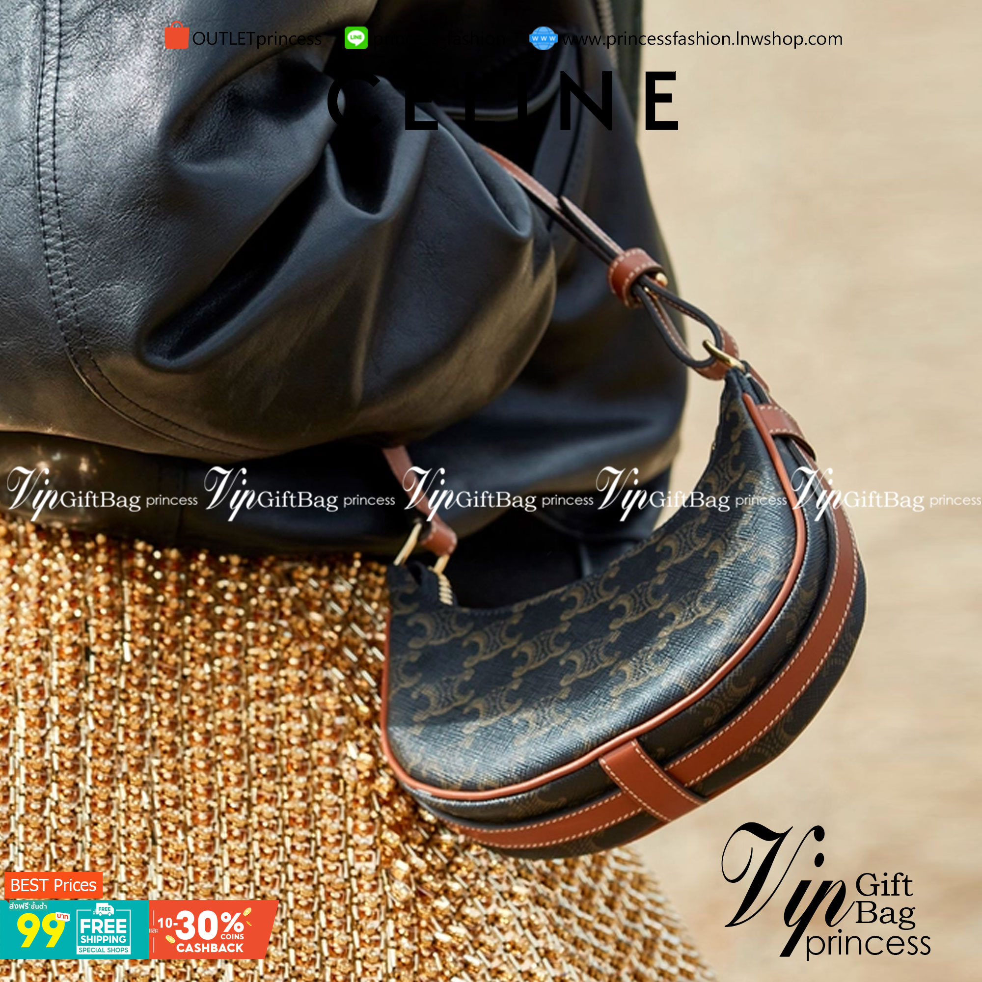 VIP 】หนังแท้ CELINE MINI AVA IN TRIOMPHE CANVAS AND CALFSKIN TAN กระเป๋าถือ/คล้องไหล่ ขนาดมินิน่ารัก สาวๆสายคิ้วตี้ไม่ควรพลาดเลยค่าา น่ารักมากกๆๆ แต่ยังคงเรียบหรูและคลาสสิก ทั้งลายที่แสนโดดเด่น และสายแบบเข็มขัดก็เข้ากันได้ดีสุด ๆ ไม่มีโลโก้ใด ๆ ประทับอยู่