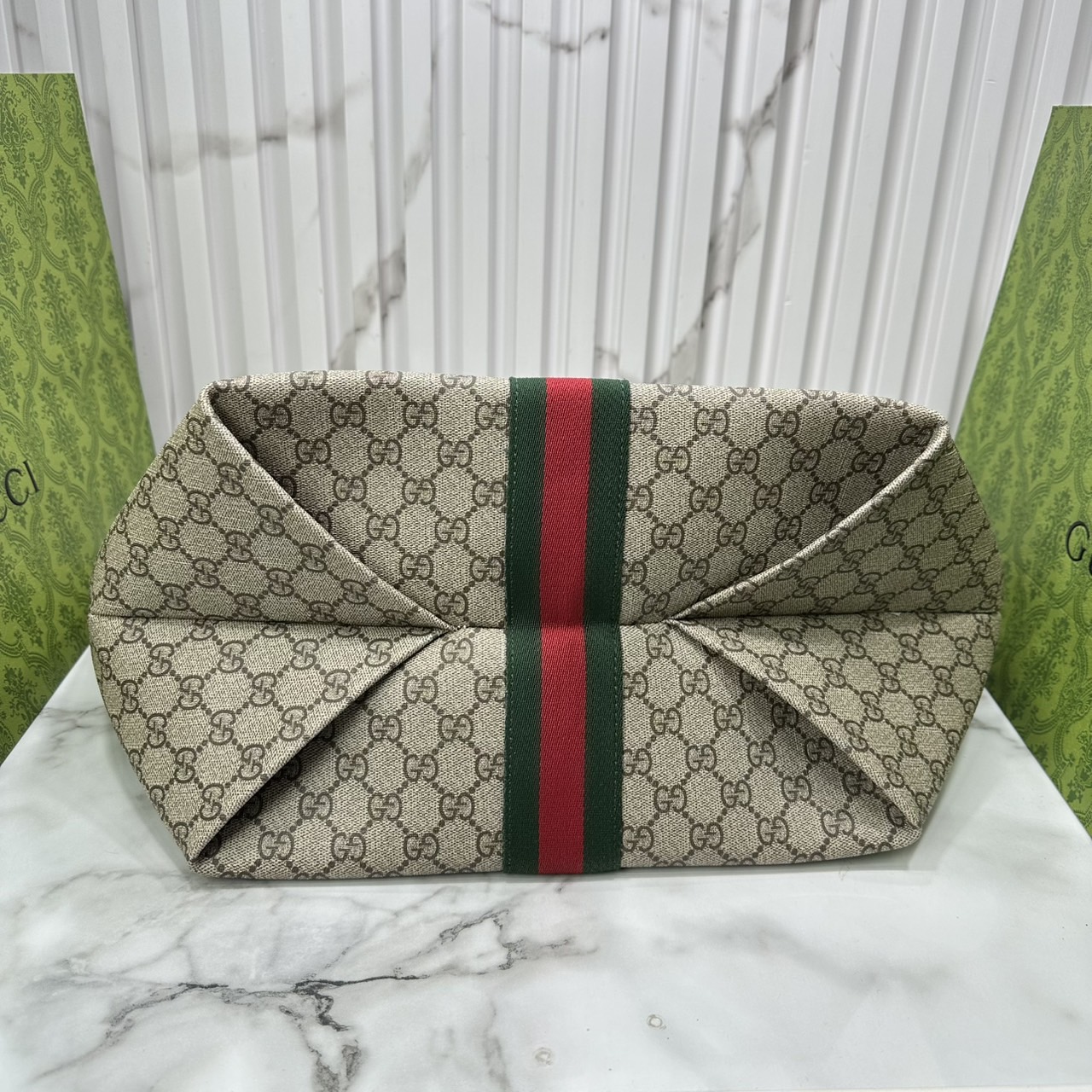 ORI หนังแท้ | Gucci Ophidia medium tote bag GG Monogram Double G / Gucci Tote Bag กระเป๋าสะพายทรงโท้ทใบใหญ่ ภายในโล่งกว้างจุของได้เยอะ