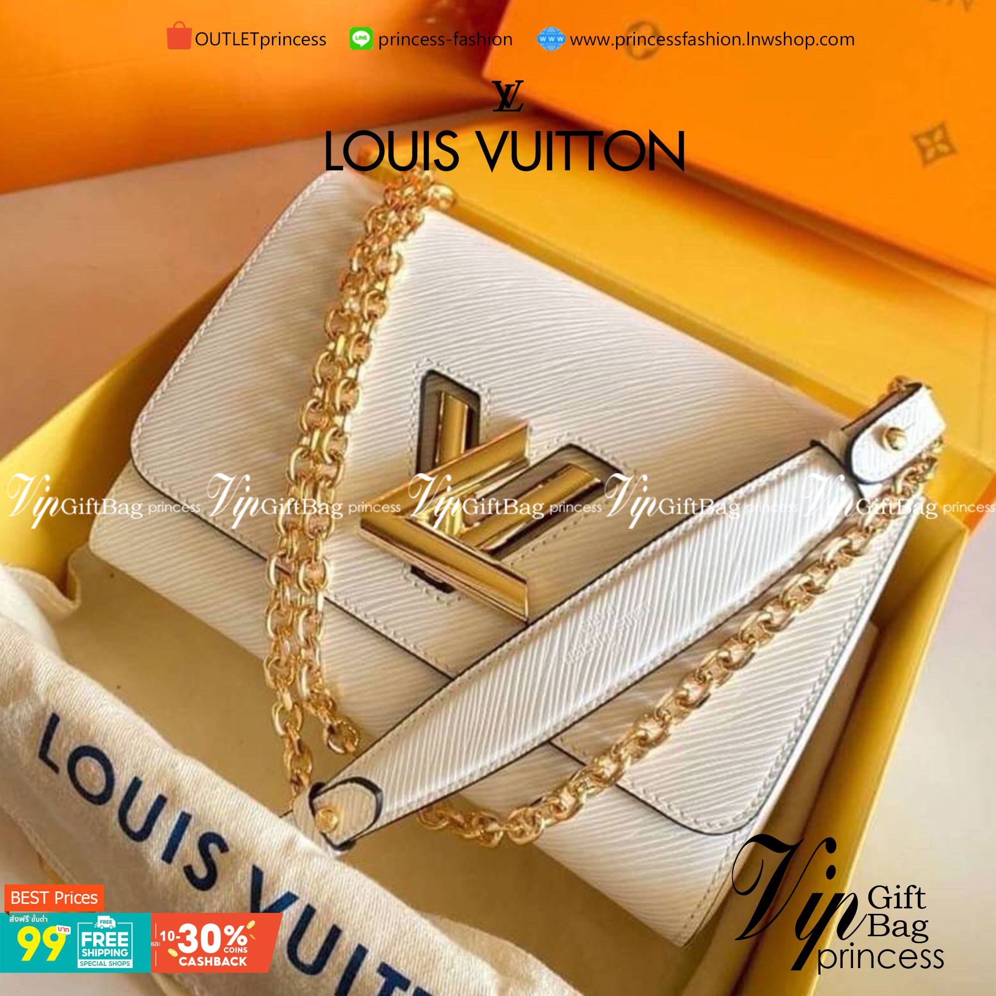 VIP 】หนังแท้ LOUIS VUITTON Epi Twist Shoulder Bag MM 4 สี พร้อมส่งที่ไทย