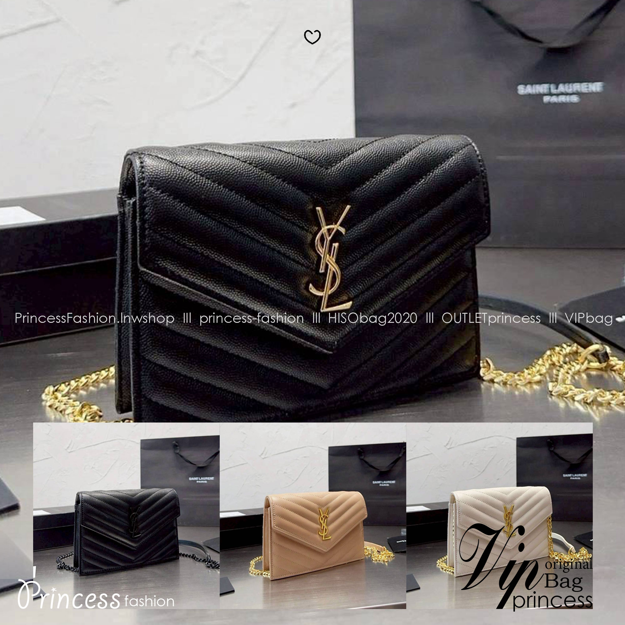 YSL Envelope Woc Bag กระเป๋าสะพายรุ่นในตำนาน ดีไซน์เรียบหรู โดดเด่นด้วยโลโก้ด้านหน้า เพิ่มดีเทลความผู้ดี