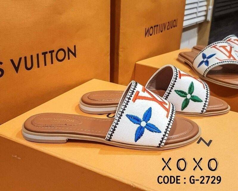 Louis Vuitton Sandals แตะ ชิล สวยหรู งานจริงสวยมาก ผ้าแคนวาส ปัก สวมใส่ง่าย น้ำหนักเบา แมทส์ชุดง่าย