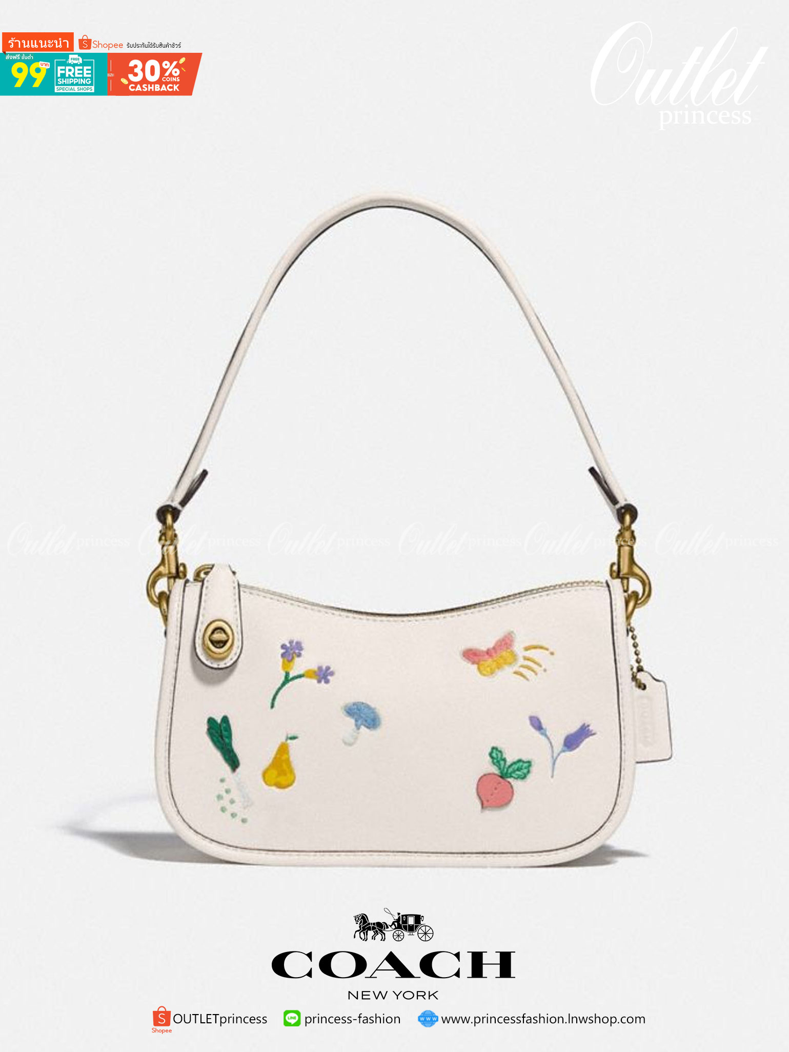 imited edition🌸 COACH C2766 SWINGER WITH GARDEN EMBROIDERY พร้อมส่งที่ไทย สวยก่อนใครชั่วโมงนี้ค่ะ💐 กระเป๋าหิ้ว//สะพายข้างได้ หนังแท้ หนังนิ่ม นุ่มมือดีมากๆค่ะ 🌸จุดเด่นด้านหน้าเป็นงานปักเน้นๆ3D สวยสะดุดตามากทีเดียวค่ะ เปิดปิดกระเป็า