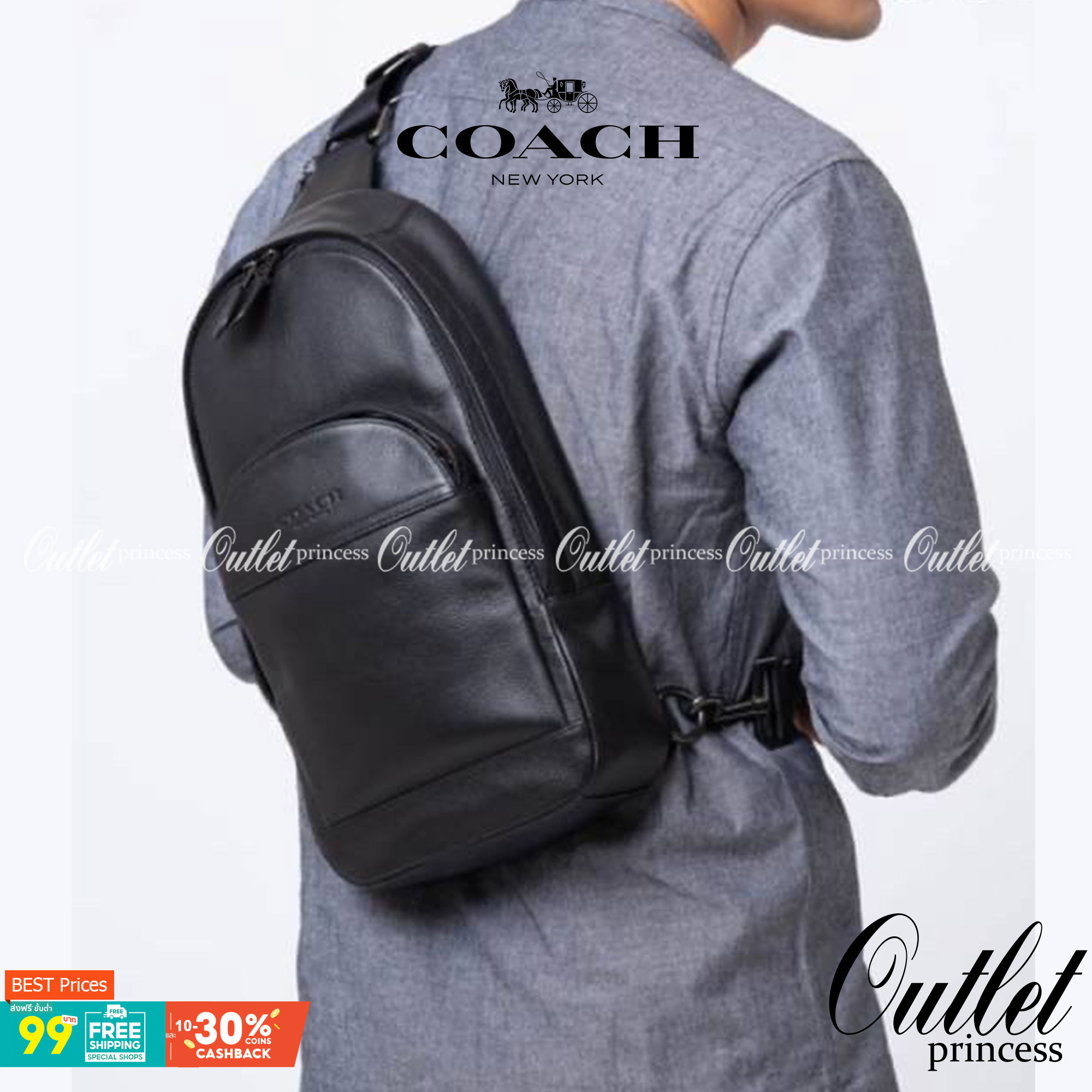 COACH CHARLES PACK ((49312)) กระเป๋าคาดด้านหลัง//หรือคาดอกด้านหน้า รุ่นนี้ใช้หนังแท้ชั้นดี หนังนิ่ม สัมผัสแล้วหลงรักในความนิ่มแน่นอน ด้านหน้ามีให้หนึ่งข่องซิป ช่องหลักแบบซิปคู่ ภายในโล่งลึกใส่สัมภาระจำเป็นในชีวิตประจำวันได้อมีช่องโล่งให้ใส่ของจุกจิกหนึ่งช