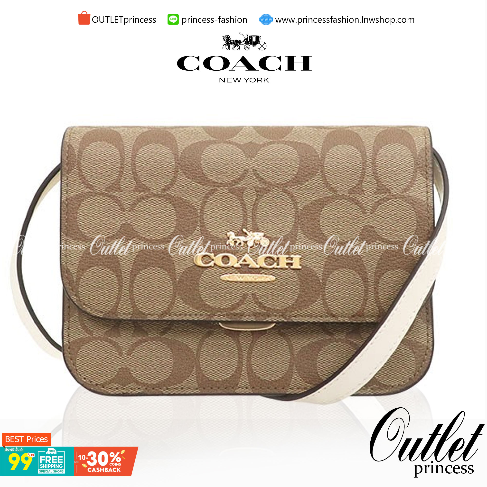 COACH MINI BRYNN CROSSBODY IN SIGNATURE CANVAS (COACH C5592)🍁สวยหรูหรา น่ารัก ด้วยลุคคุณหนู เกินเบอร์มาก!!//กระเป๋าถือ กระเป๋าสะพาย ลุคเก๋ ไซร์มินิ จะถือเป็นครัชแบบเลิศๆ หรือสะพายเป็นครอสบอดี้สุดชิลๆก็รอด// วัสดุหนังแคนวาสคุณภาพ ตกแต่งดีเทลหรูด้วย