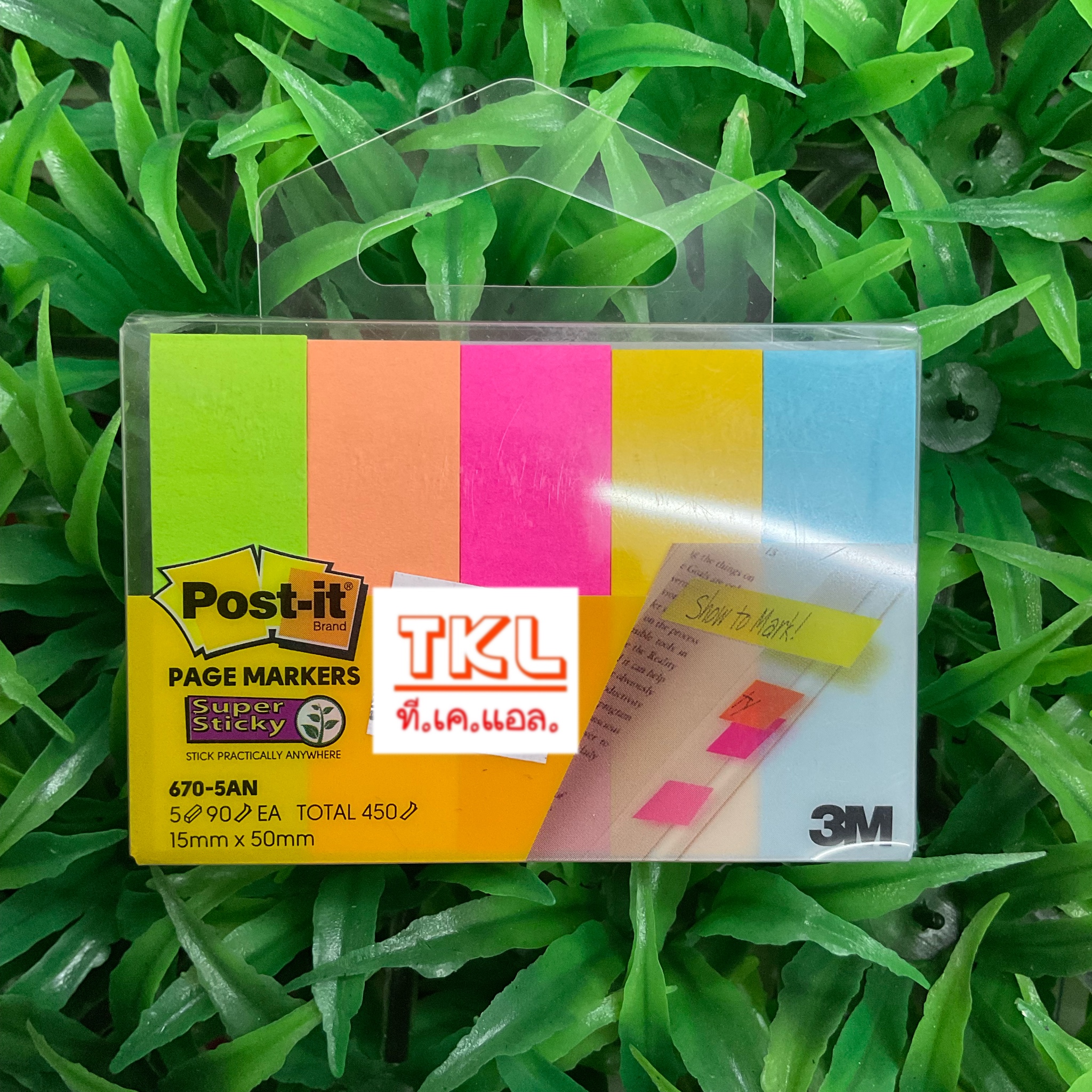 กระดาษโน๊ตกาวในตัว Post-it Index 15x50 มม. สีนีออน 670-05AN 450 แผ่น