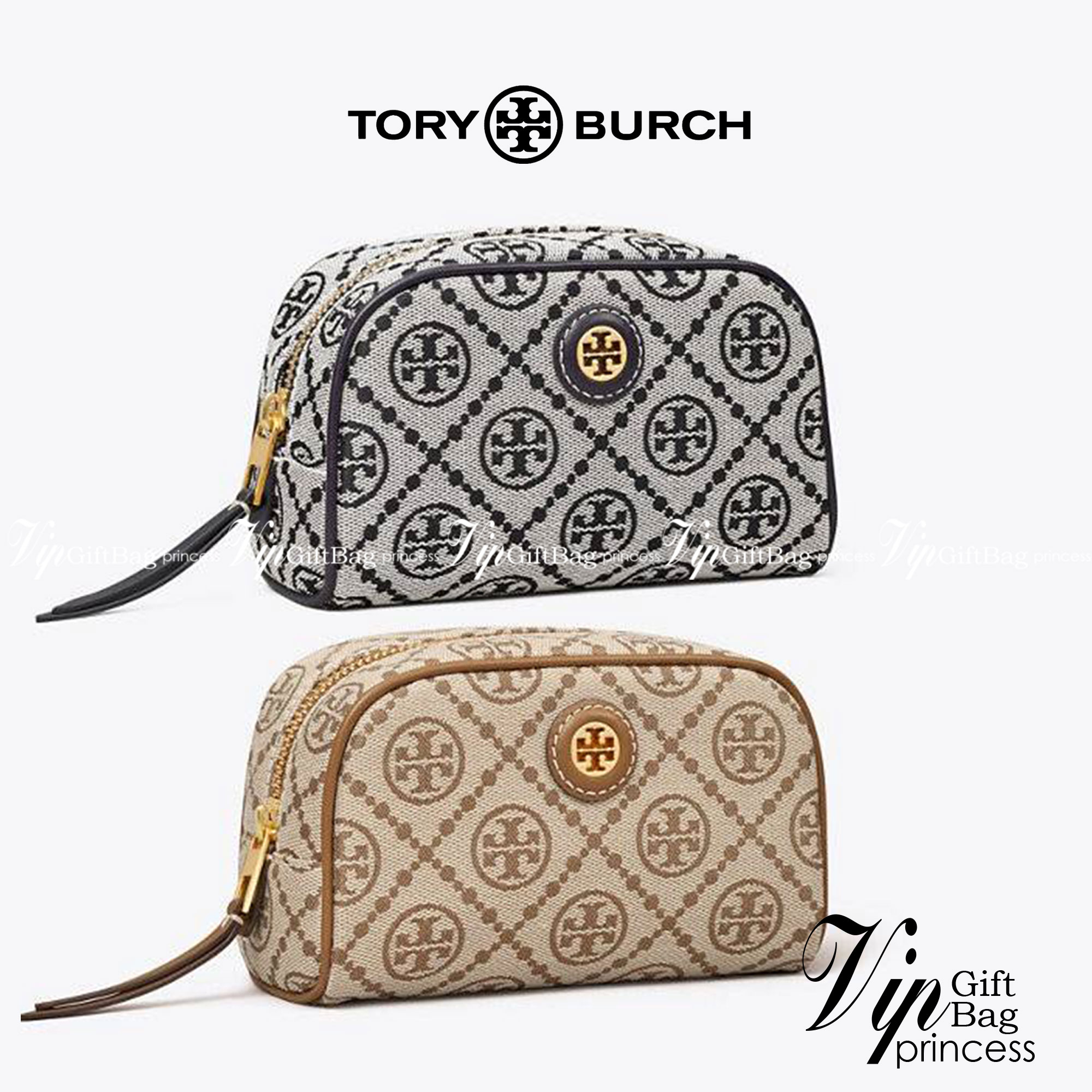 TORY BURCH T MONOGRAM JACQUARD MINI COSMETIC CASE ใหม่ล่าสุด กับกระเป๋าเอนกประสงค์ ที่ไม่ว่าจะไว้ใส่เครื่องสำอางค์ หรือจะไว้พกจำเป็นเช่น เงิน หรือกุญแจต่างๆ น้องใบนี้จัดให้ได้หมด สวยหรู ขนาดเหมาะมือ ถือแล้วขับผิว วัสดุผ้า jacquard รูดเปิด-ปิดด้วยซิป ภายใน
