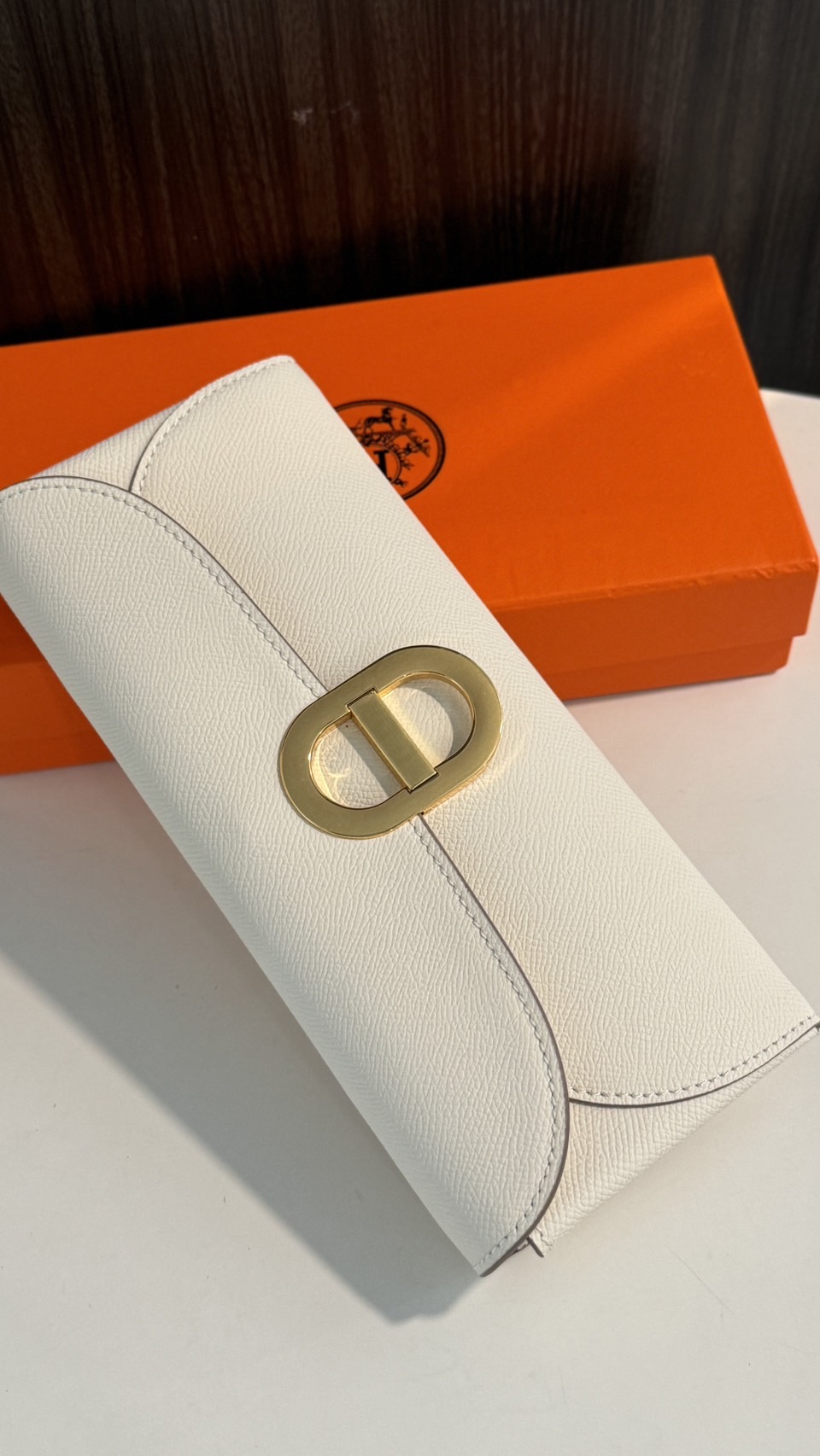 HERMES Chaine d'Ancre To Go wallet กระเป๋าถือสะพายแบรนด์หรู ดีไซส์กระเป๋าสตางค์ใบยาว Long wallet in Epsom Saddle-stitch เกรดออริ สลับแท้ 1:1 ใช้งานต่างประเทศได้