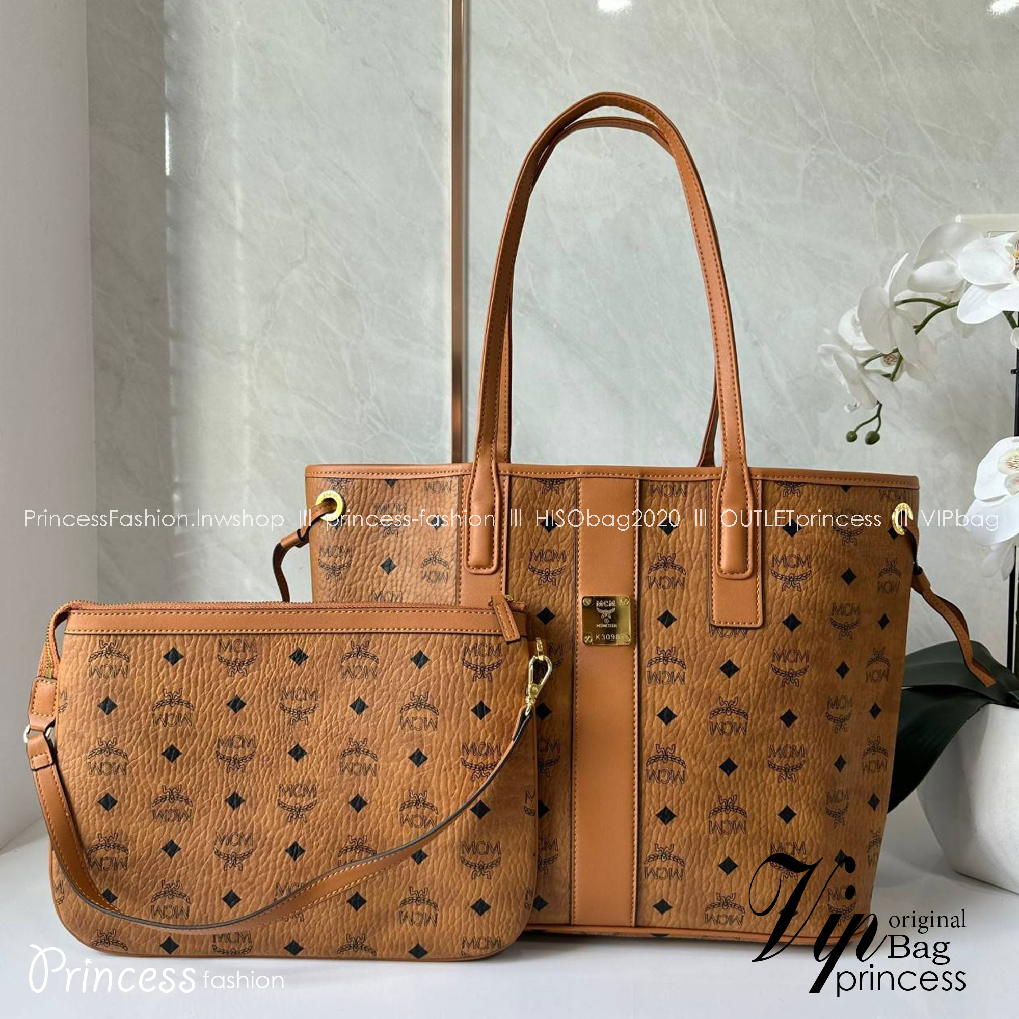 M.C.M MEDIUM REVERSIBLE LIZ SHOPPER IN VISETOS / M.C.M Tote Bag กระเป๋าทรงโท้ทใบใหญ่ เกรดท็อปออริ สลับแท้ 1:1 เกรดดีสุด ใช้ต่างประเทศได้