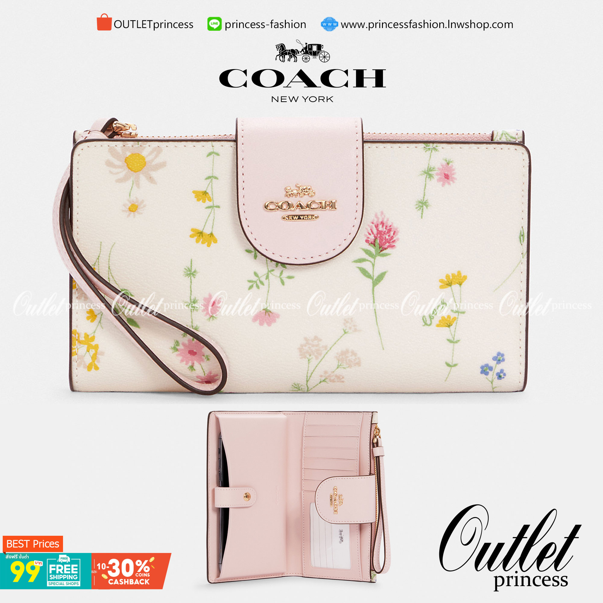 COACH TECH WALLET IN SIGNATURE CANVAS อีกหนึ่ง collection ของกระเป๋าสตางค์ที่ดีไซน์ทันสมัยให้ใช้งานได้แบบครบครัน เป็นกระเป๋าสตางค์ ที่มีช่องสำหรับใส่โทรศัพท์มือถือ ธนบัตร เหรียญ และบัตรต่าง ๆ ใช้งานแบบ2ด้าน เพิ่มความสะดวกสบายด้วยสายคล้องมือ ช่วยให้พกไปไหน